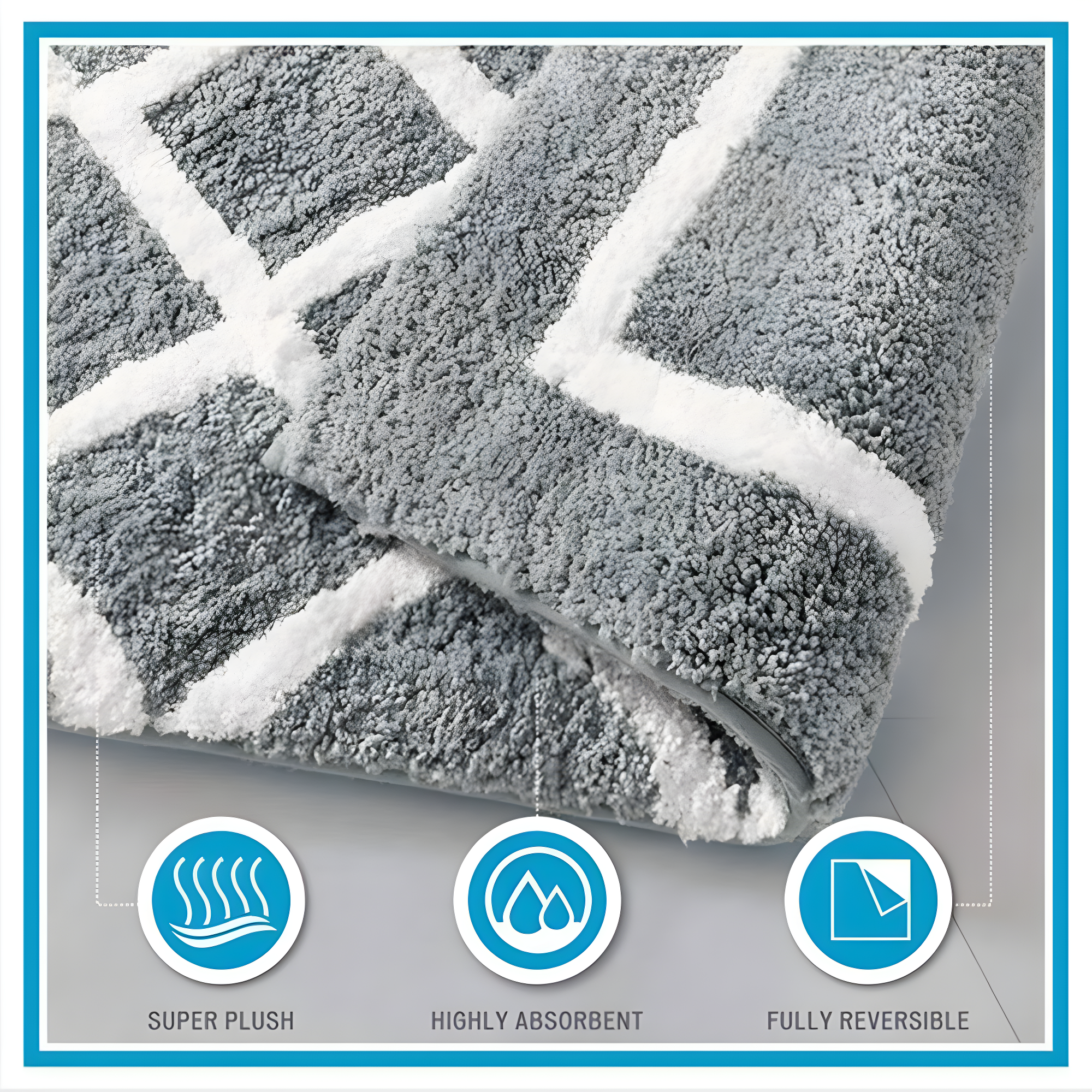 Madison Park Bittman Reversible High Pile Tufted Bath Rug