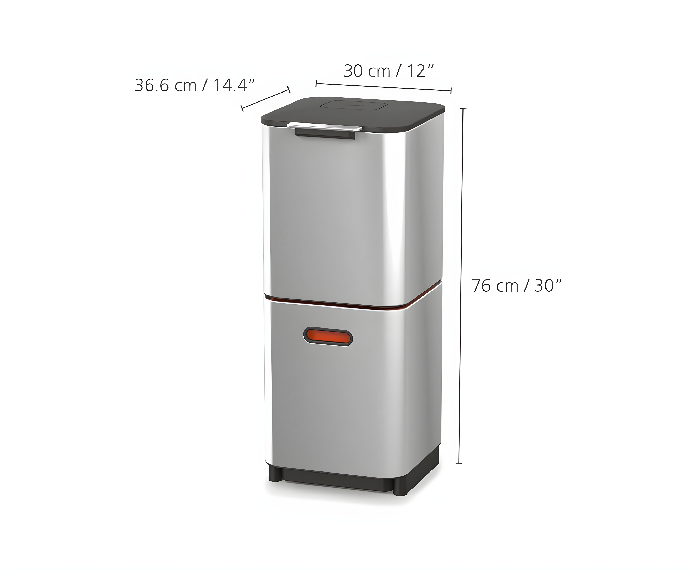 Joseph Joseph Totem Waste & Recycling Dual Kitchen Trash Can