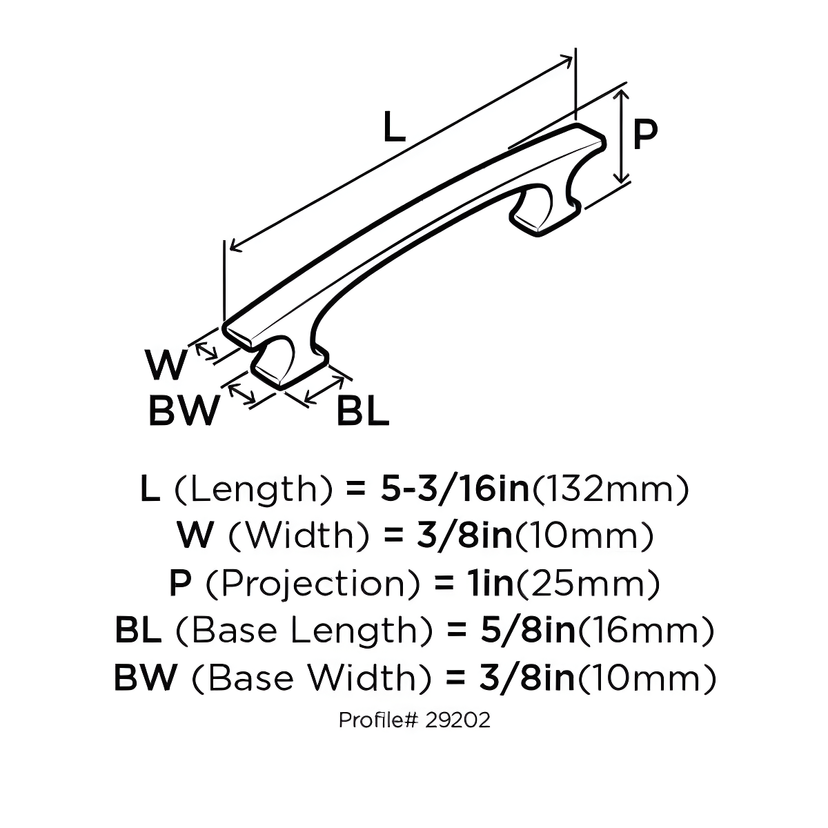 Conrad 3-3/4 in. (96mm) Modern Satin Nickel Arch Cabinet Pull