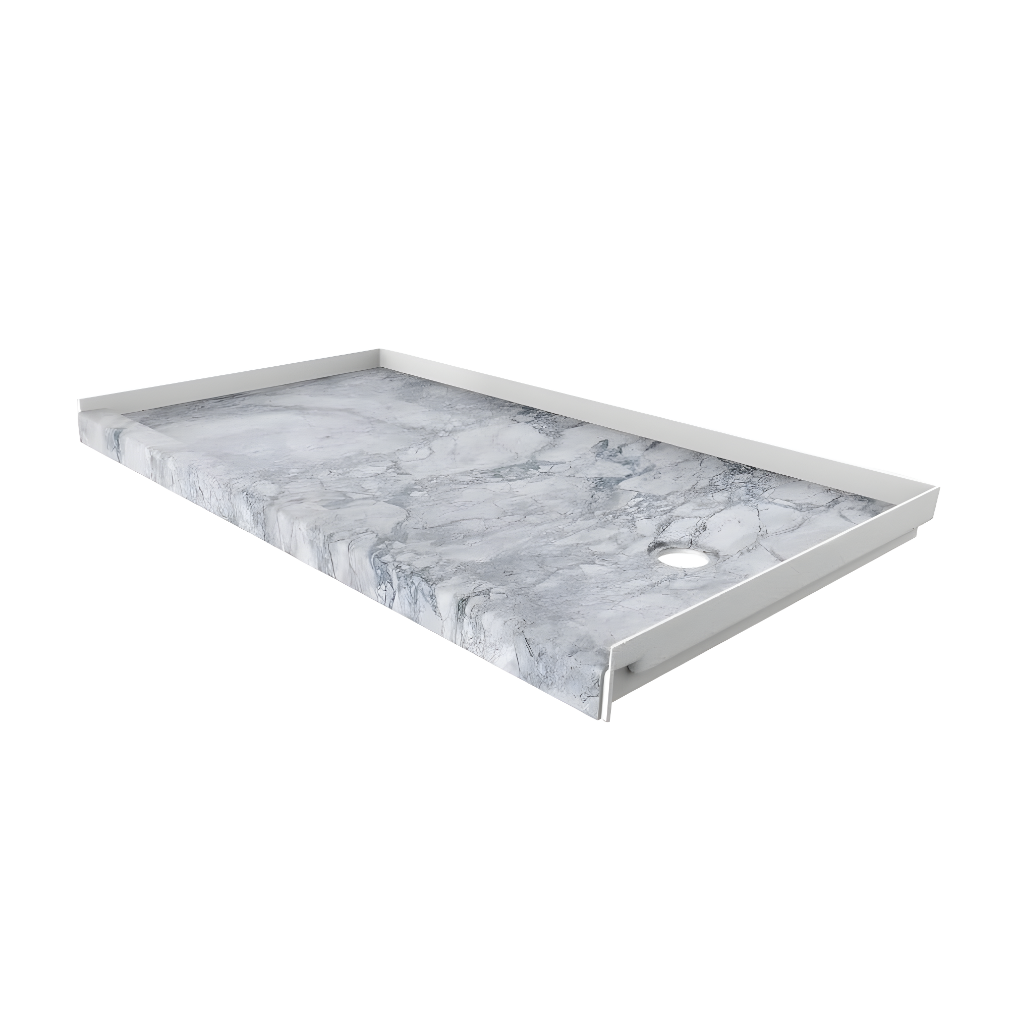 FlexStone 60"L x 32"W Single Threshold Alcove Shower Base with Right-Hand Drain