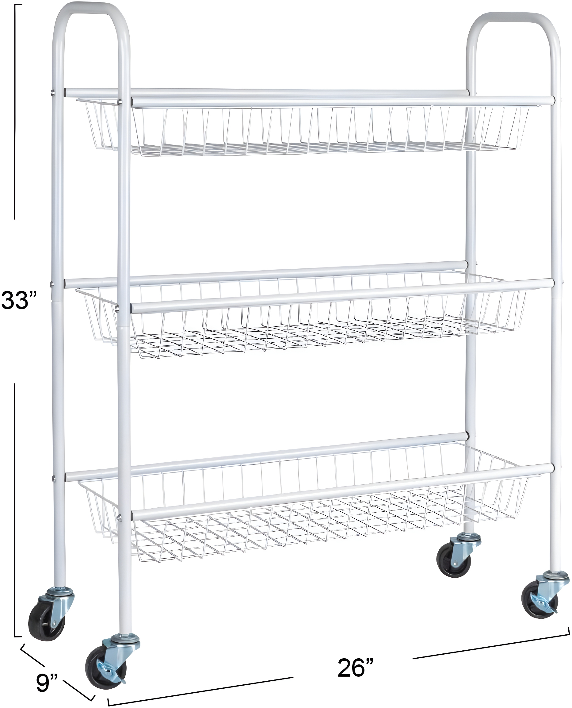 Household Essentials Metal Free Standing Laundry Cart with Wheels