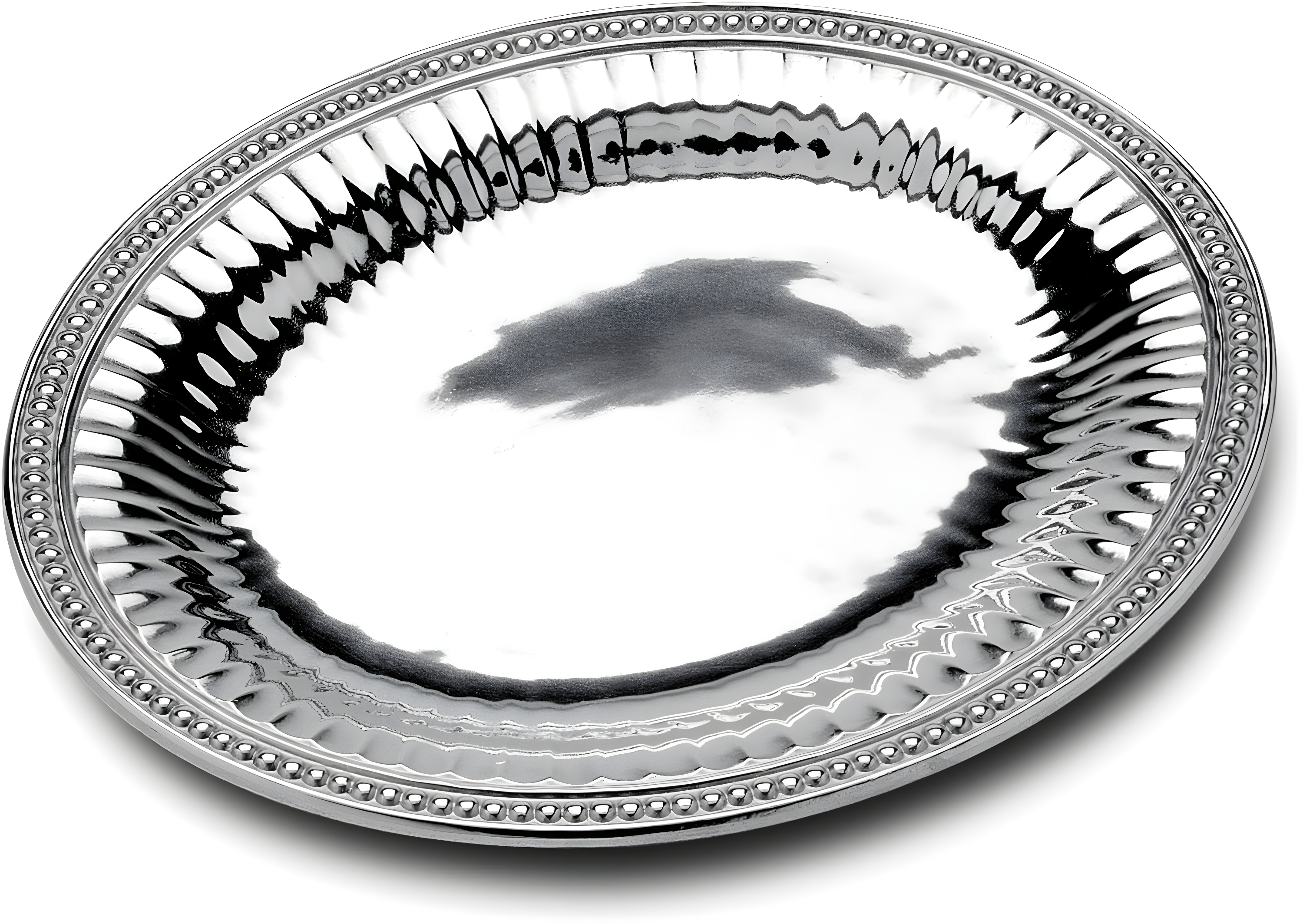 Wilton Armetale Wilton Armetale Flutes and Pearls Oval Serving Tray, 15.5-Inch-by-17.75-Inch
