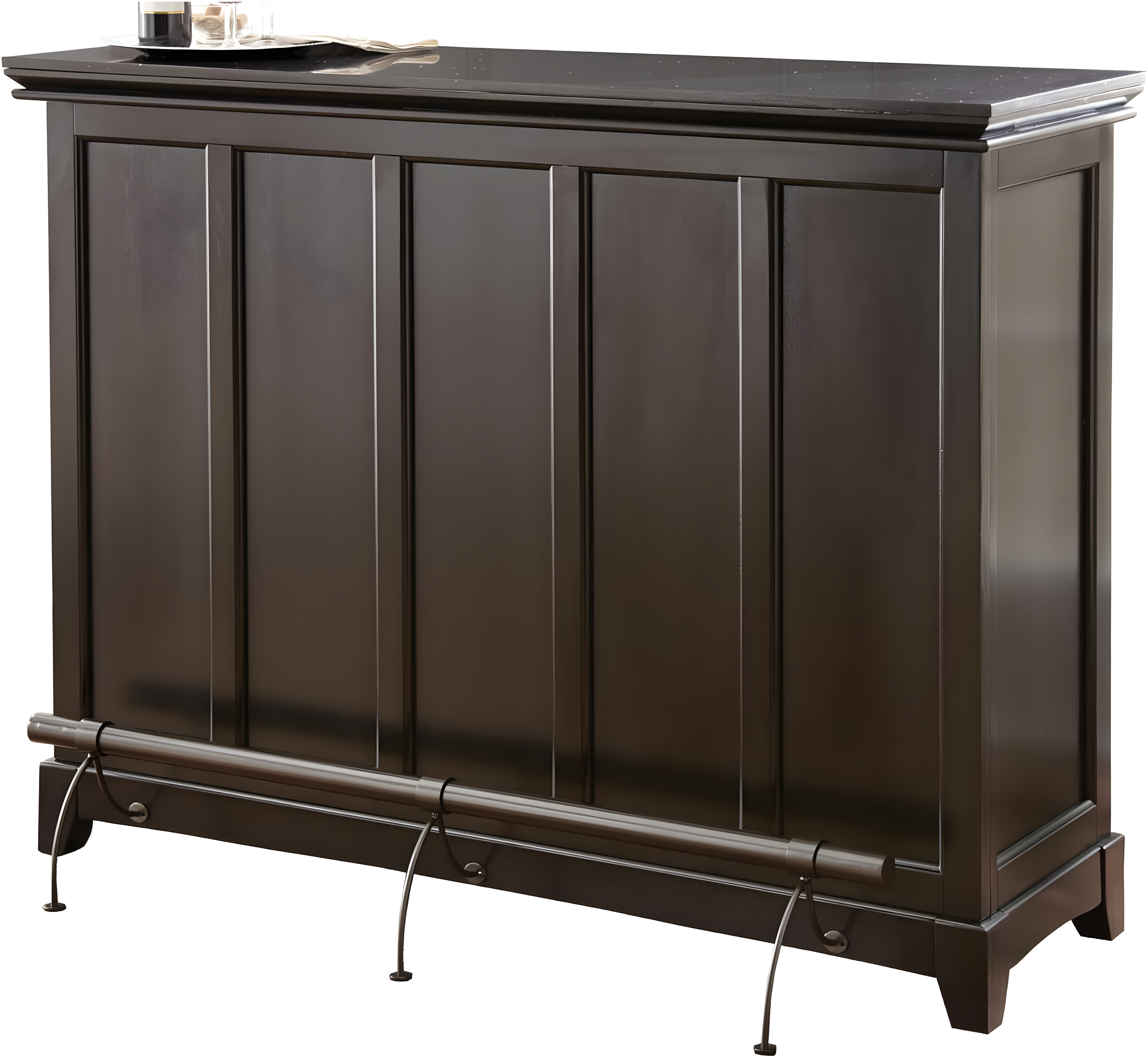 Garcia Bar Black - Steve Silver: Hardwood Solids, Veneers, Scratch-Resistant Top, Storage