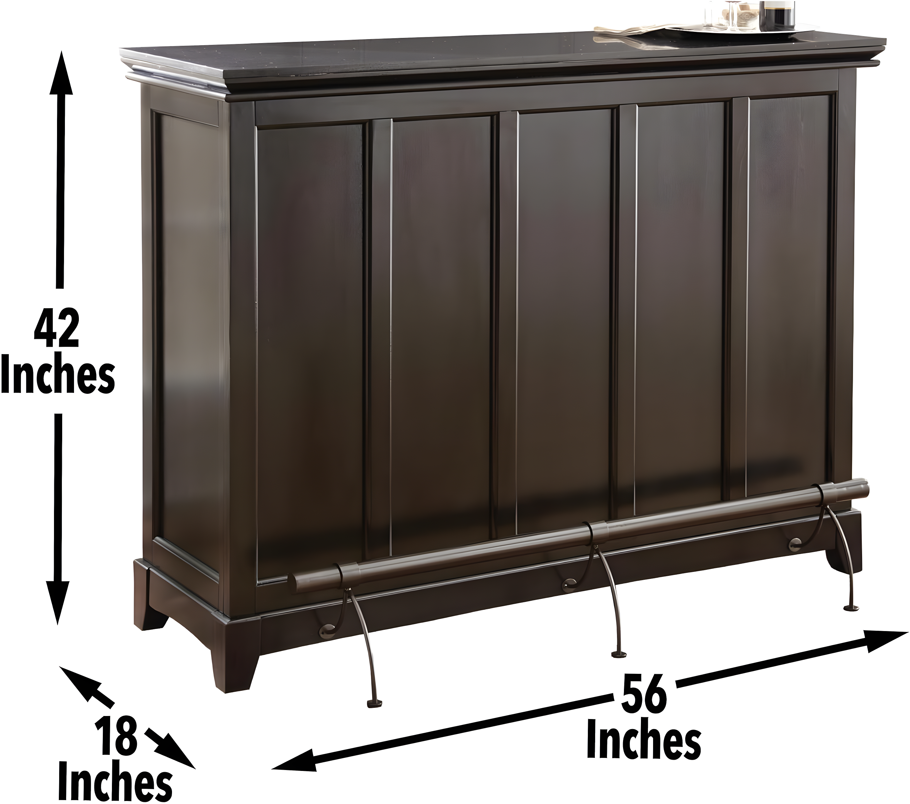 Garcia Bar Black - Steve Silver: Hardwood Solids, Veneers, Scratch-Resistant Top, Storage