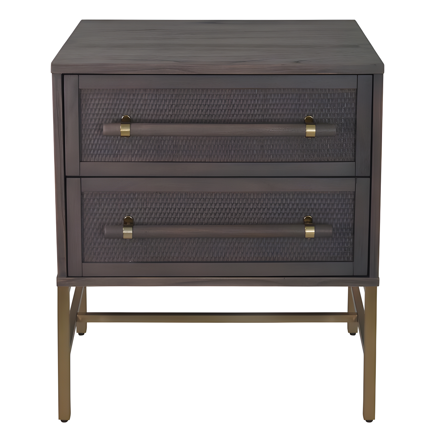 Hopper Studio Hopper Studio Sophia Solid Wood 2-Drawer Rattan Nightstand, Stylish Storage For Modern Homes