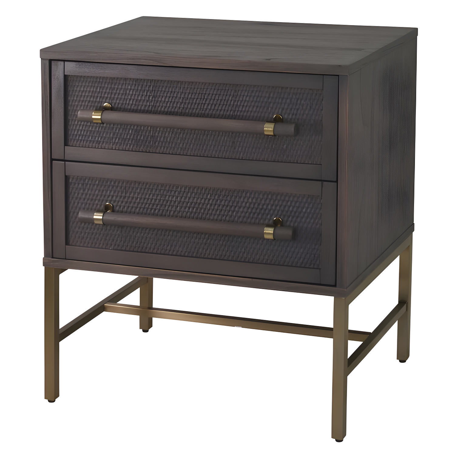 Hopper Studio Hopper Studio Sophia Solid Wood 2-Drawer Rattan Nightstand, Stylish Storage For Modern Homes