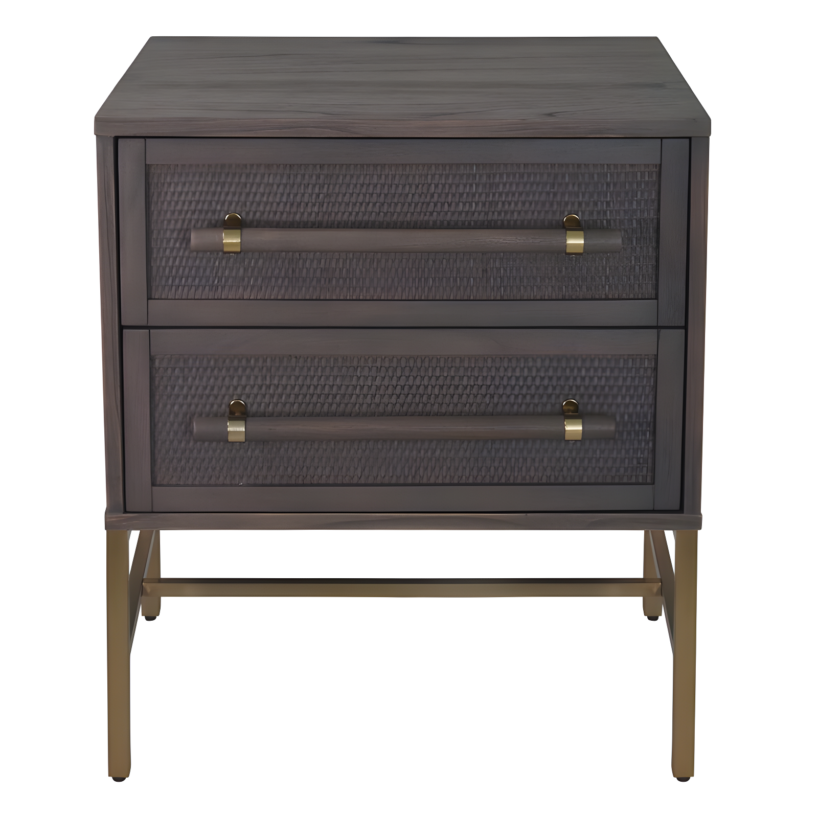 Hopper Studio Hopper Studio Sophia Solid Wood 2-Drawer Rattan Nightstand, Stylish Storage For Modern Homes