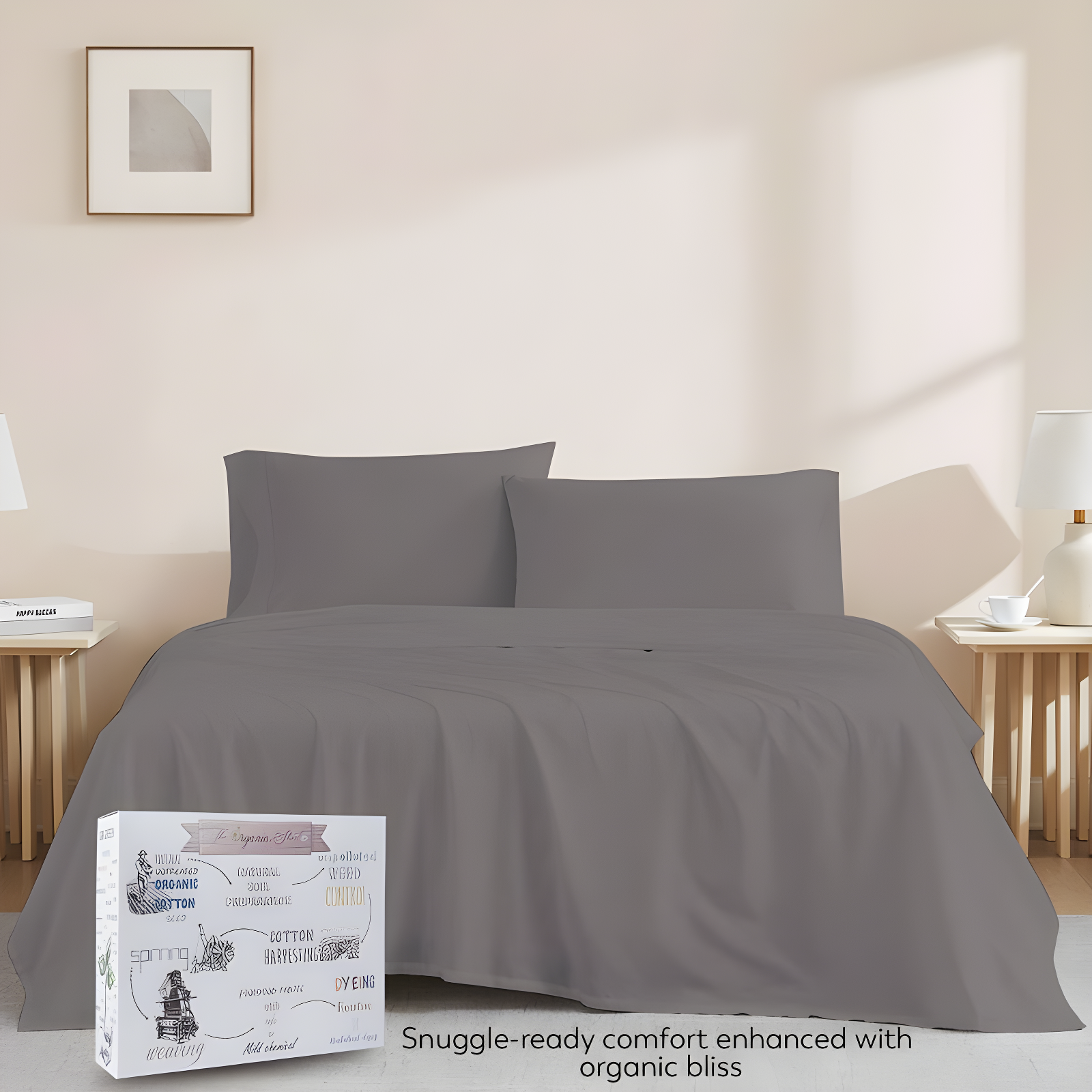 Purity Home Organic 100% Cotton Breathable & Lightweight Deep Pocket Sheet Set