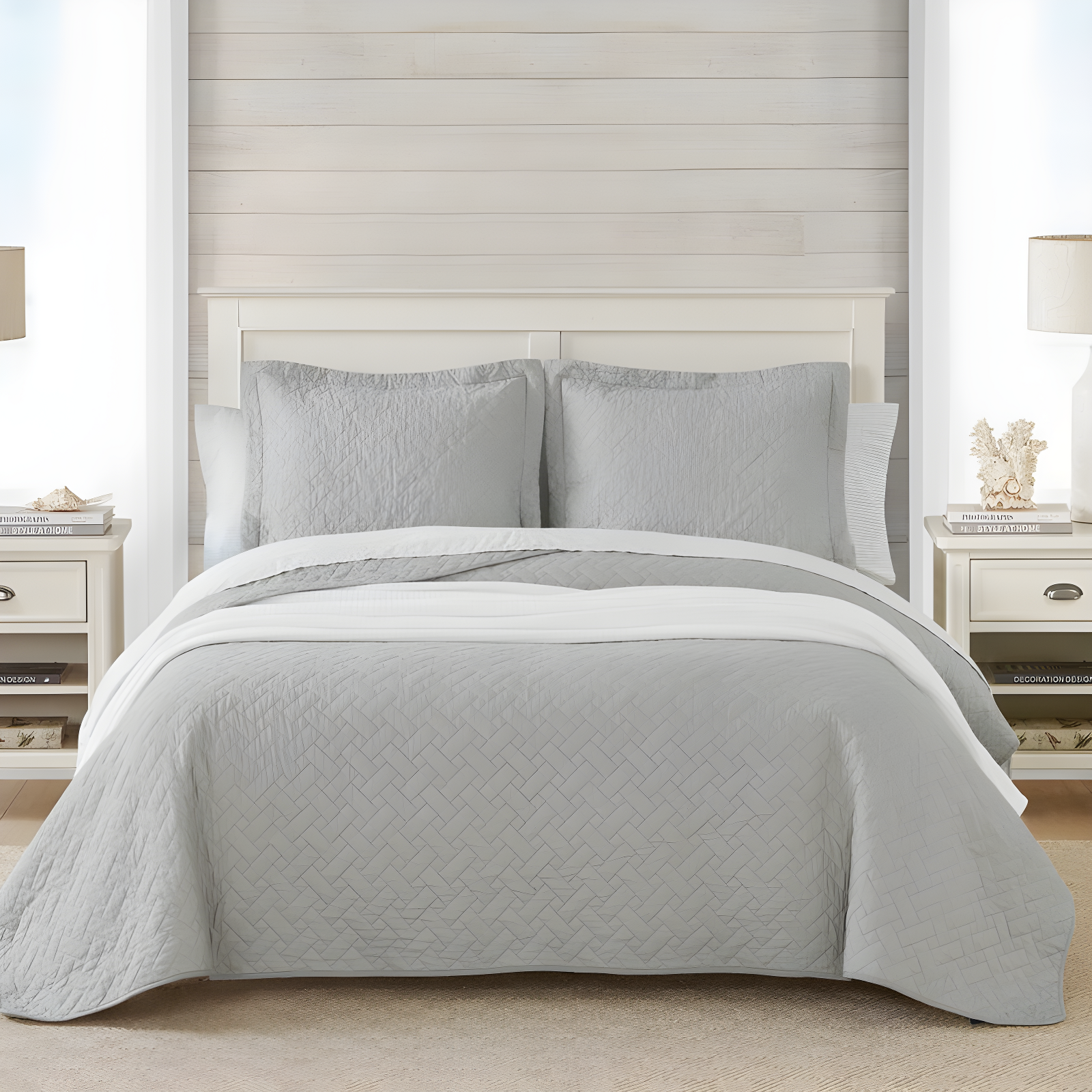 Tommy Bahama Home Tommy Bahama Raffia Solid Cotton Reversible Quilt Set