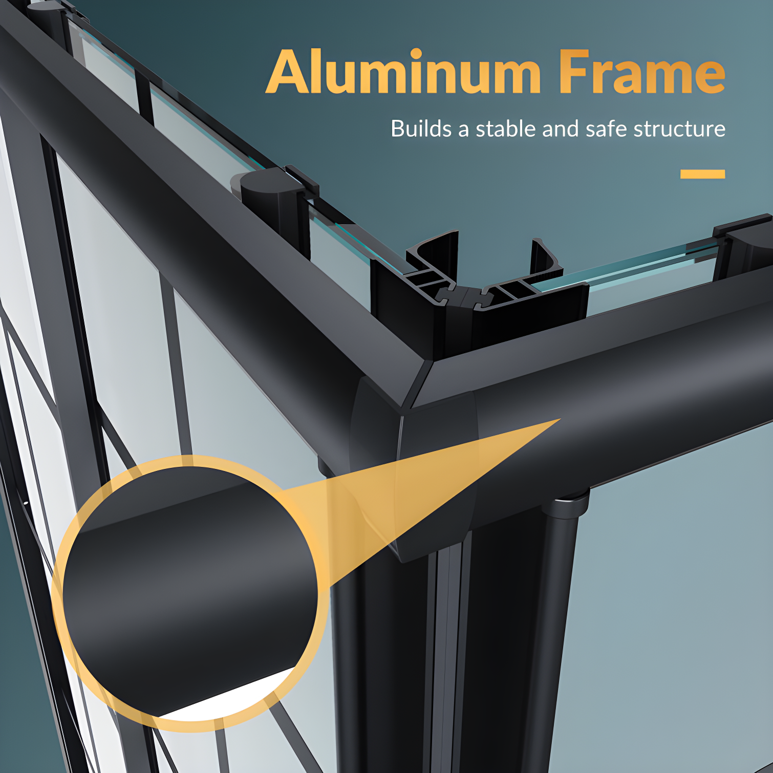 Elegant YJY-BL-343472GD-01 34"D x 34"W x 72"H Framed Square Shower Enclosure with 1/4"Clear Tempered Glass Shower Door