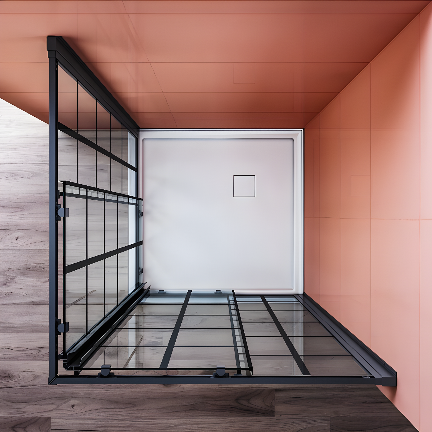 Elegant YJY-BL-343472GD-01 34"D x 34"W x 72"H Framed Square Shower Enclosure with 1/4"Clear Tempered Glass Shower Door