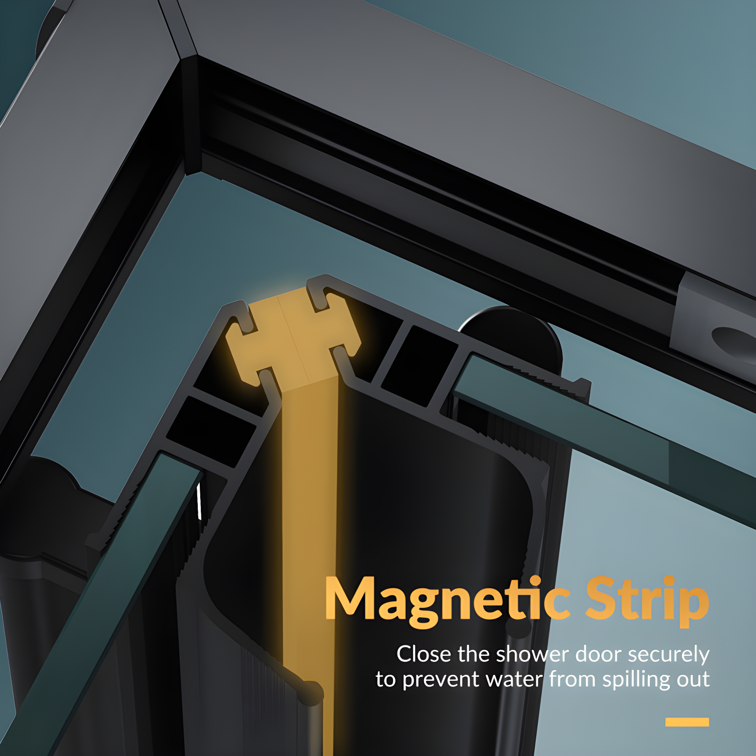 Elegant YJY-BL-343472GD-01 34"D x 34"W x 72"H Framed Square Shower Enclosure with 1/4"Clear Tempered Glass Shower Door