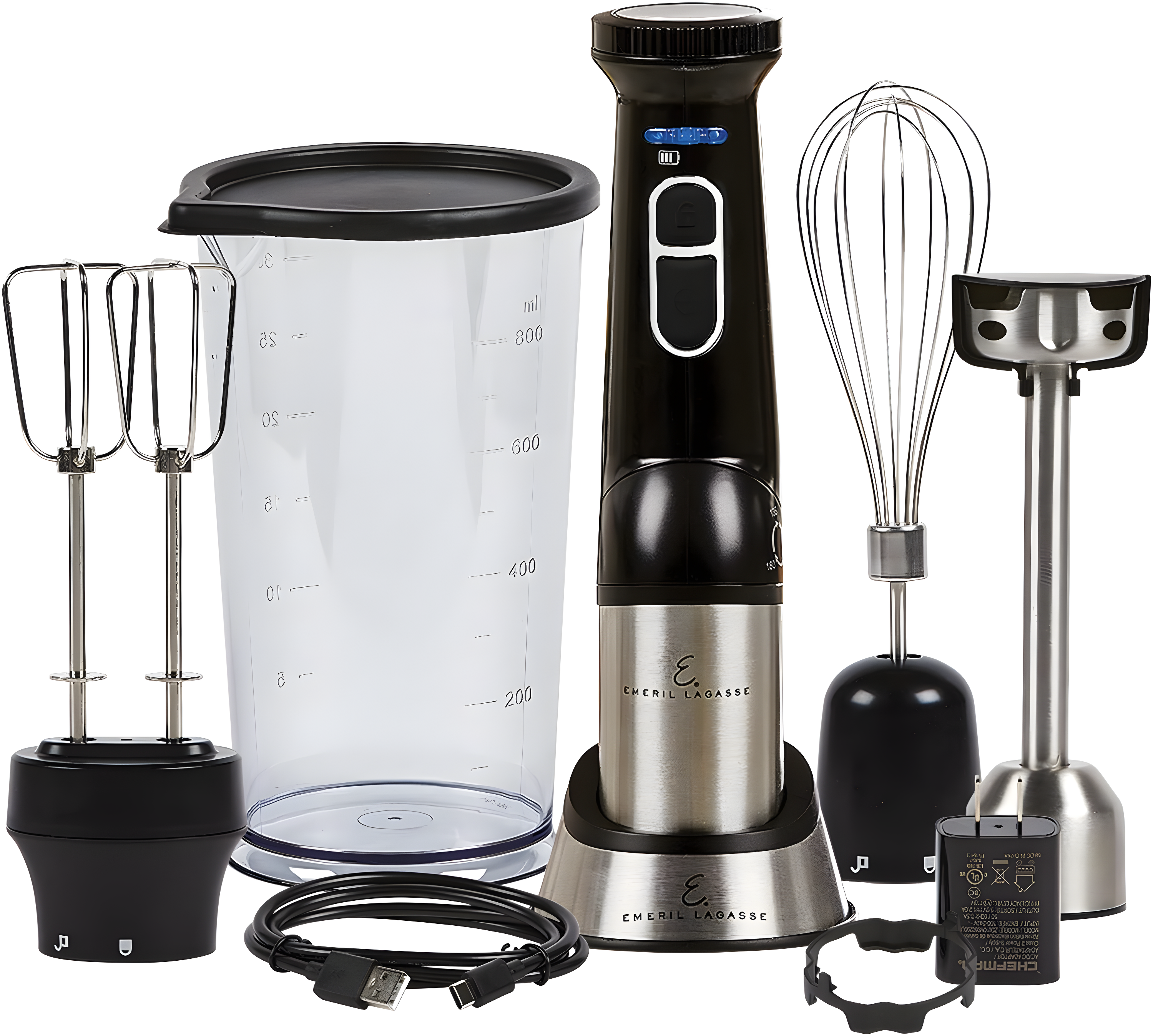 Emeril Lagasse Blender & Beyond: As Seen on TV, Immersion Blender, Adjustable Speed, Dishwasher-Safe, Black
