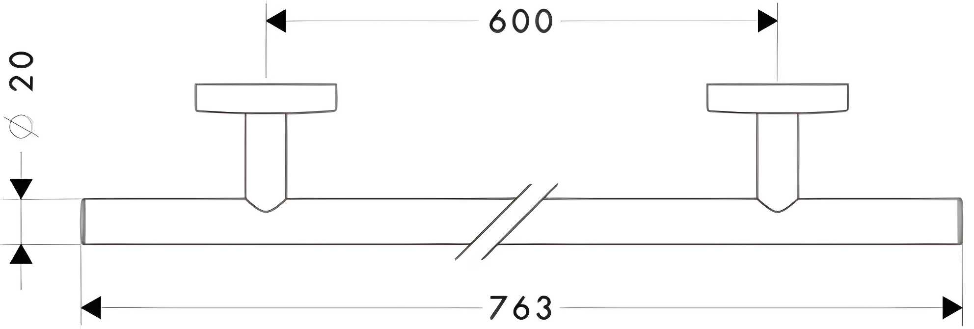 E & S Accessories 30" Wall Mounted Towel Bar