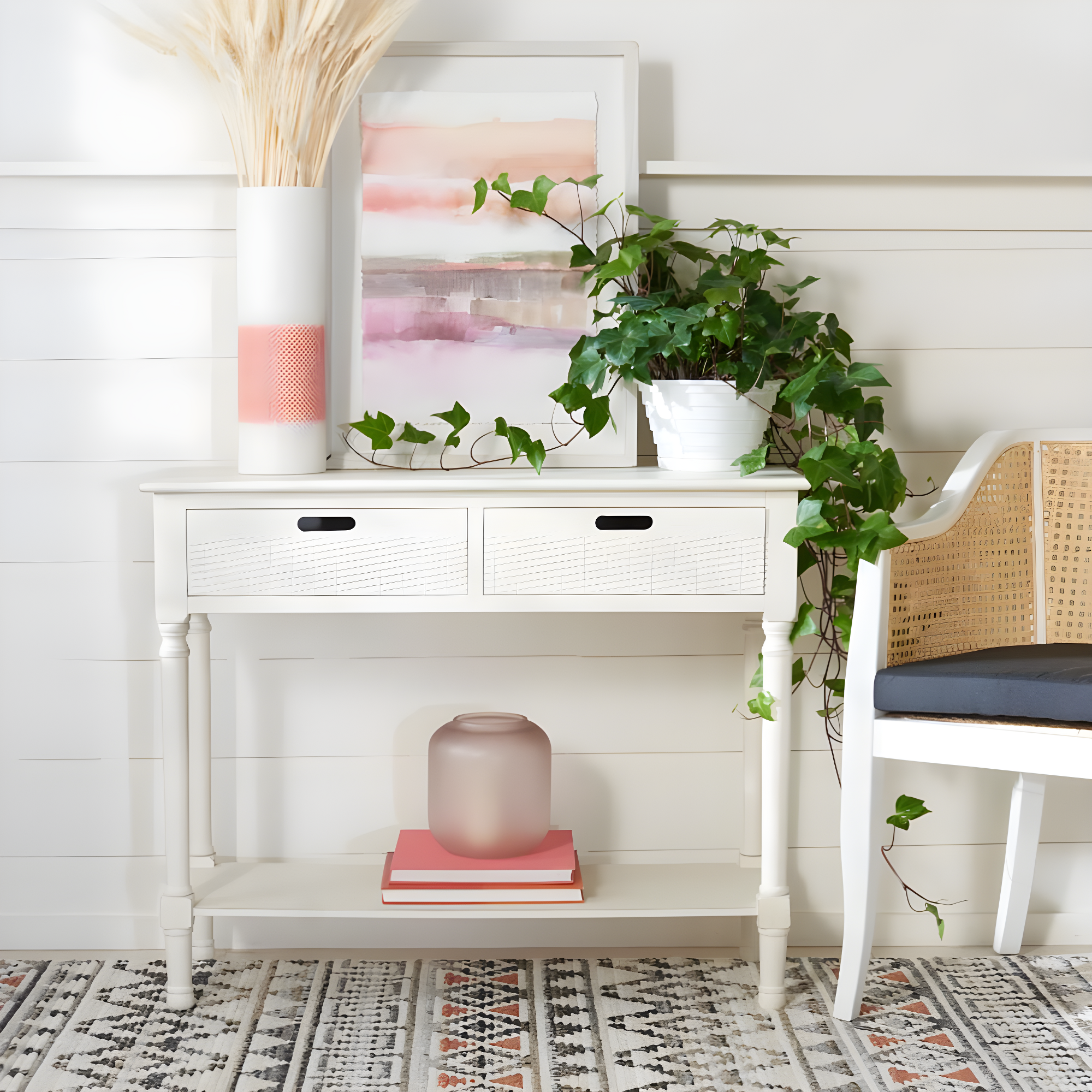 Landers 2 Drawer Console Table - CNS5710A - Off-White - Safavieh