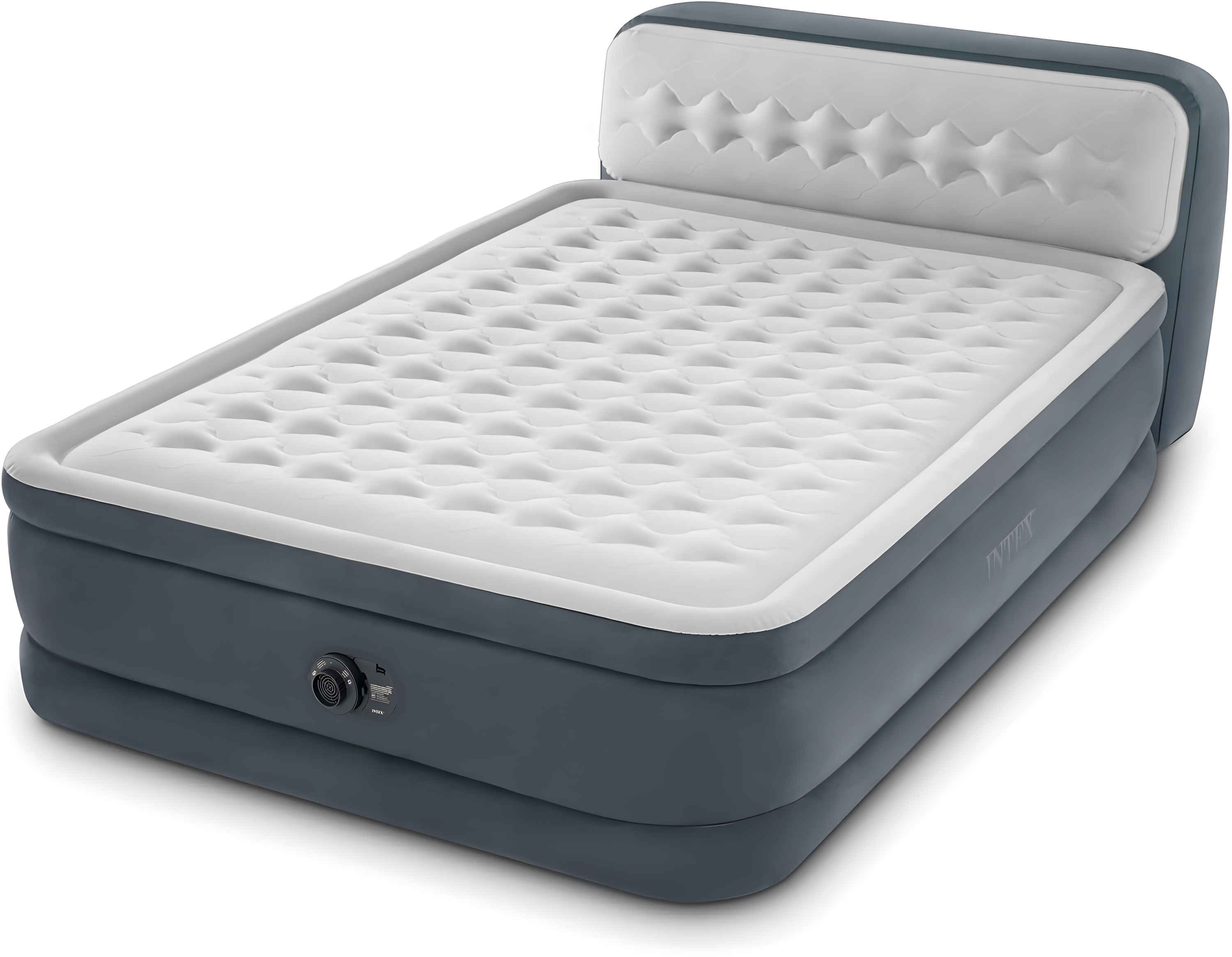 Intex Intex Dura-Beam Deluxe Ultra Plush Headboard Queen Mattress with Built-In Pump