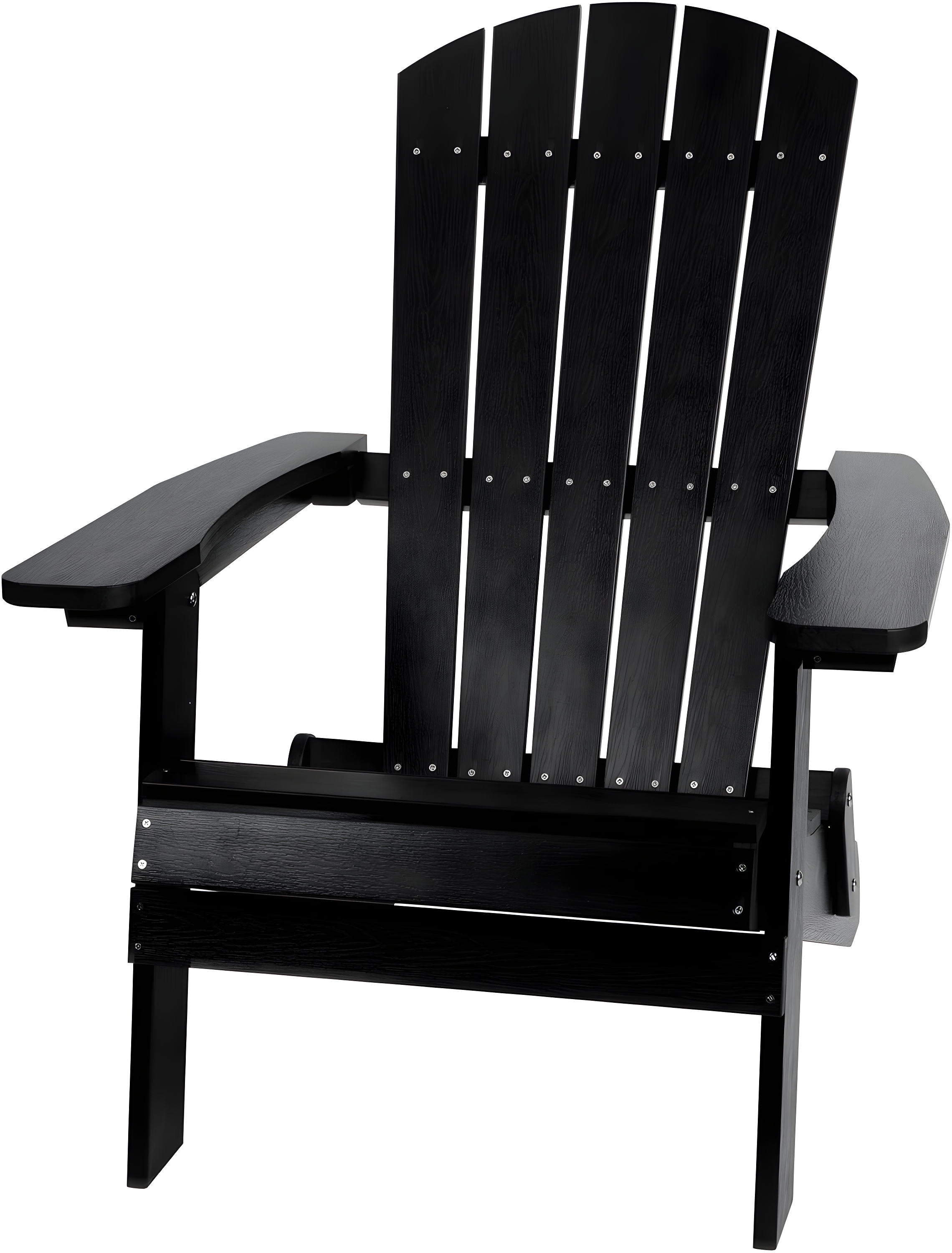 Flash Furniture Charlestown All-Weather Poly Resin Indoor/Outdoor Folding Adirondack Chair in Black