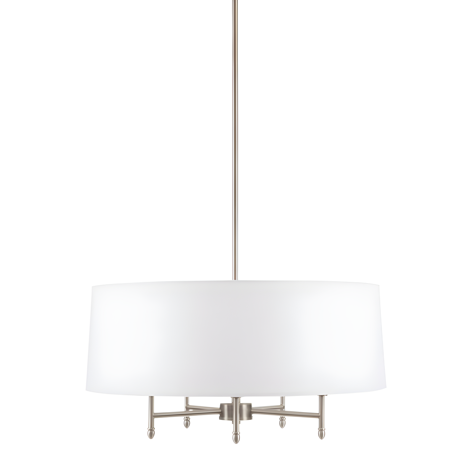 Hampton Hill Presidio 5-Light Dimmable Chandelier with Drum-shaped Fabric Shade & Adjustable Height