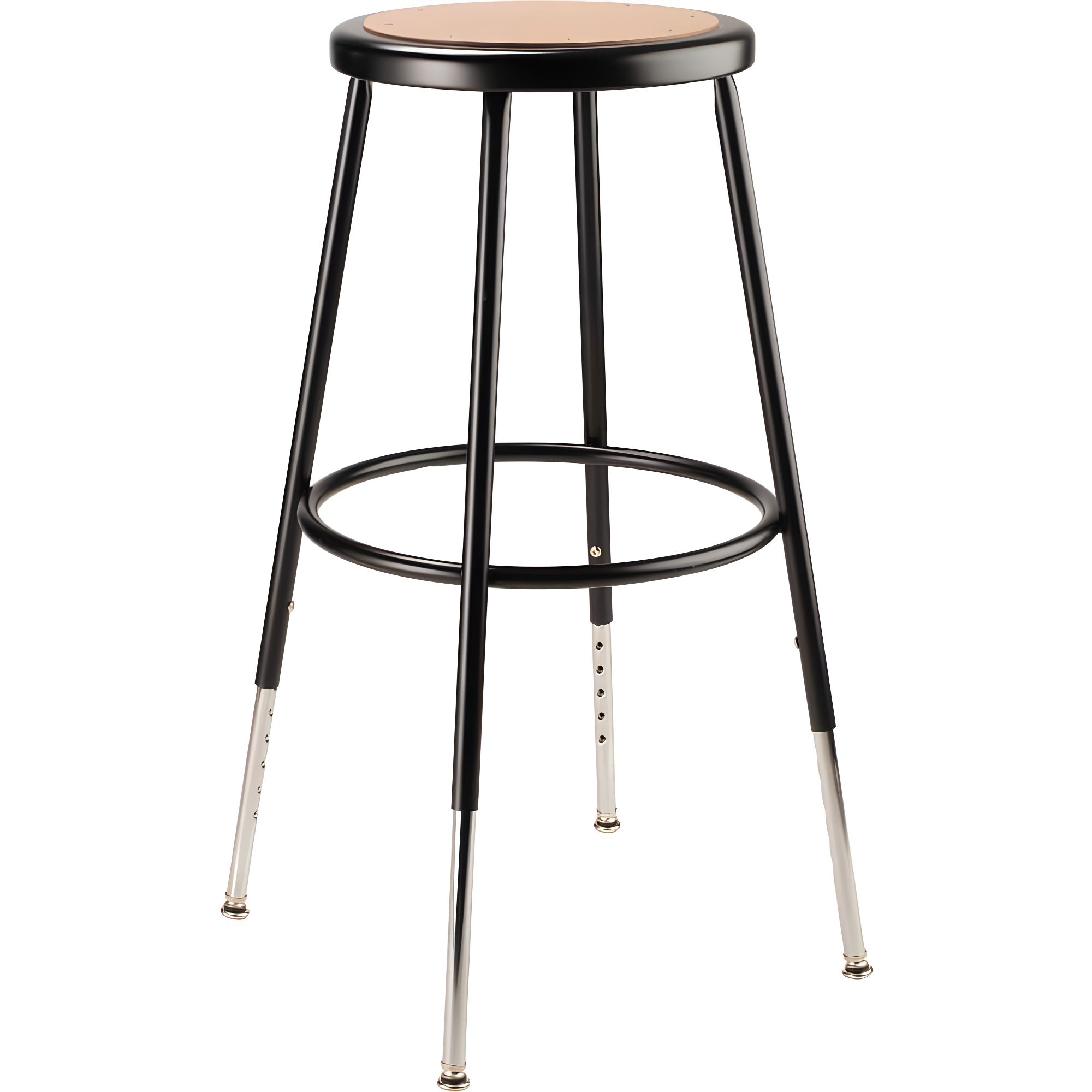 Adjustable Height Ergonomic Lab Stool with Footring (Set of 2)