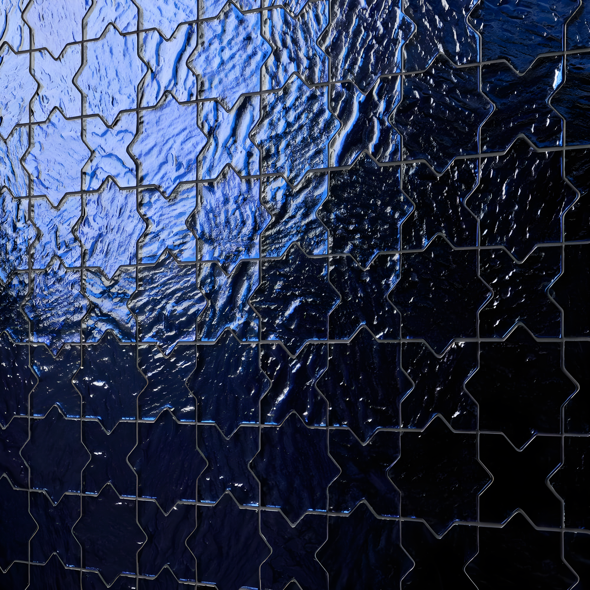 Karma 8.34 In. X 8.34 In. Star Cross Polished Glass Mosaic Wall Tile (0.48 Sq. Ft. / Each)