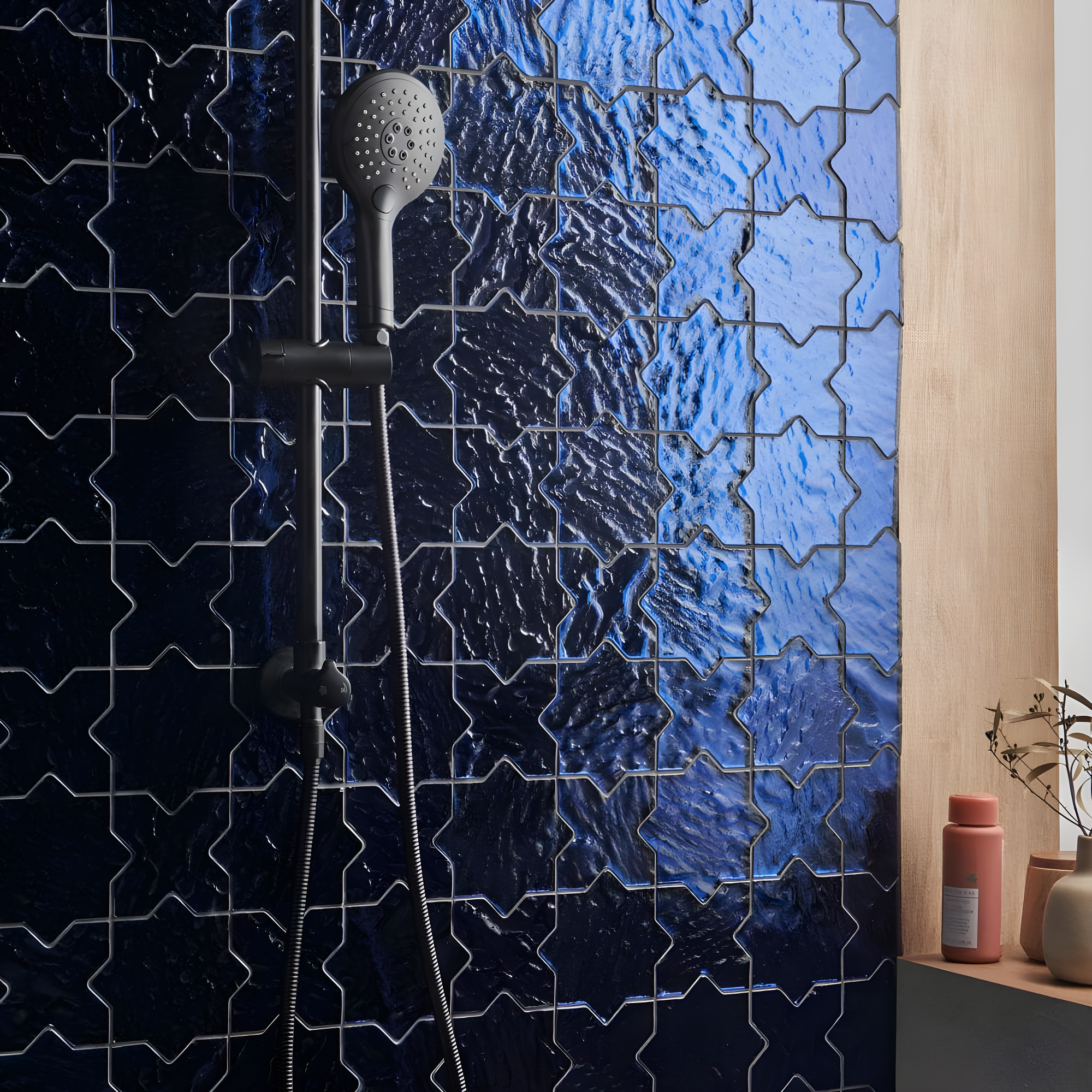 Karma 8.34 In. X 8.34 In. Star Cross Polished Glass Mosaic Wall Tile (0.48 Sq. Ft. / Each)