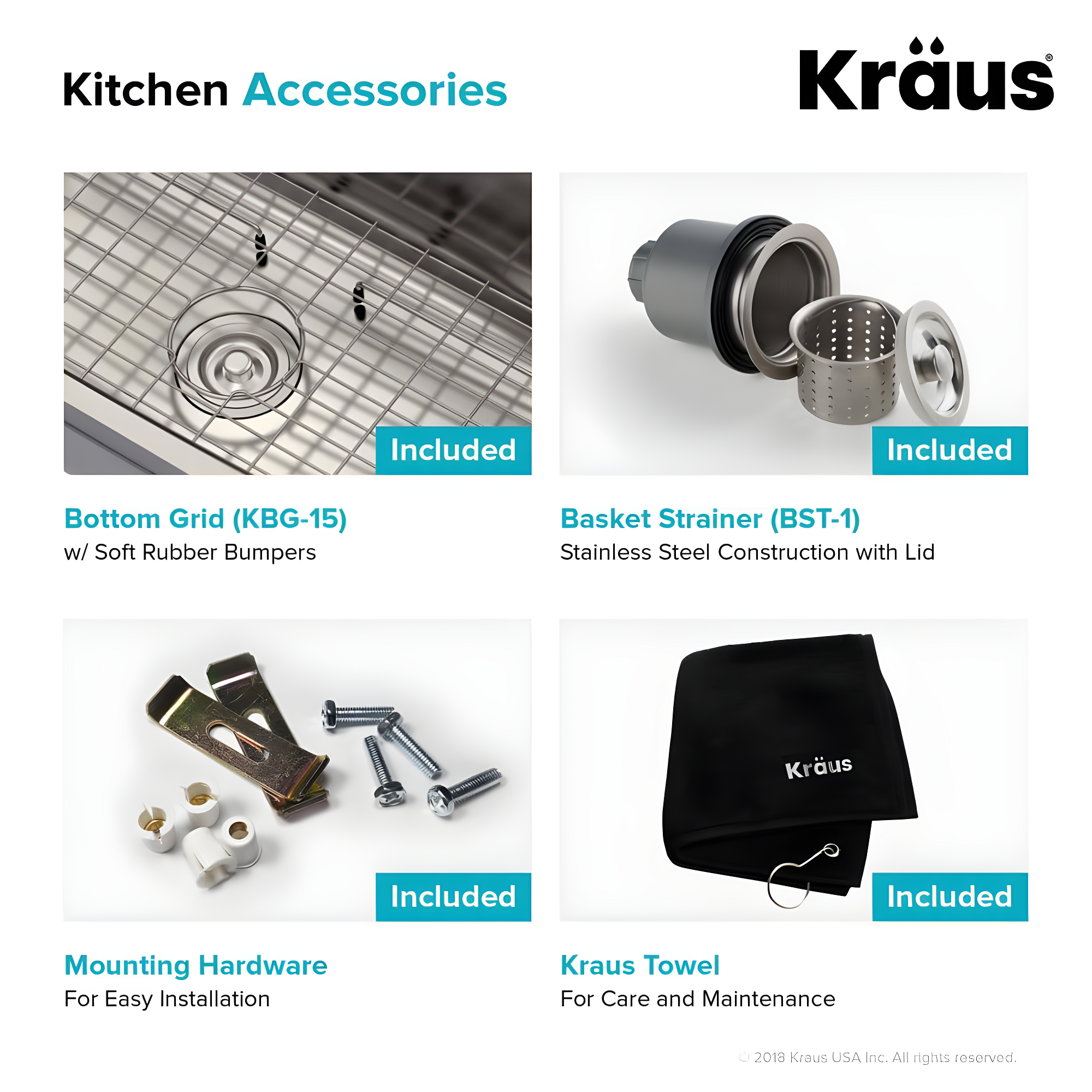 KRAUS Premier Undermount Single Bowl 18-Gauge Stainless Steel Kitchen Sink