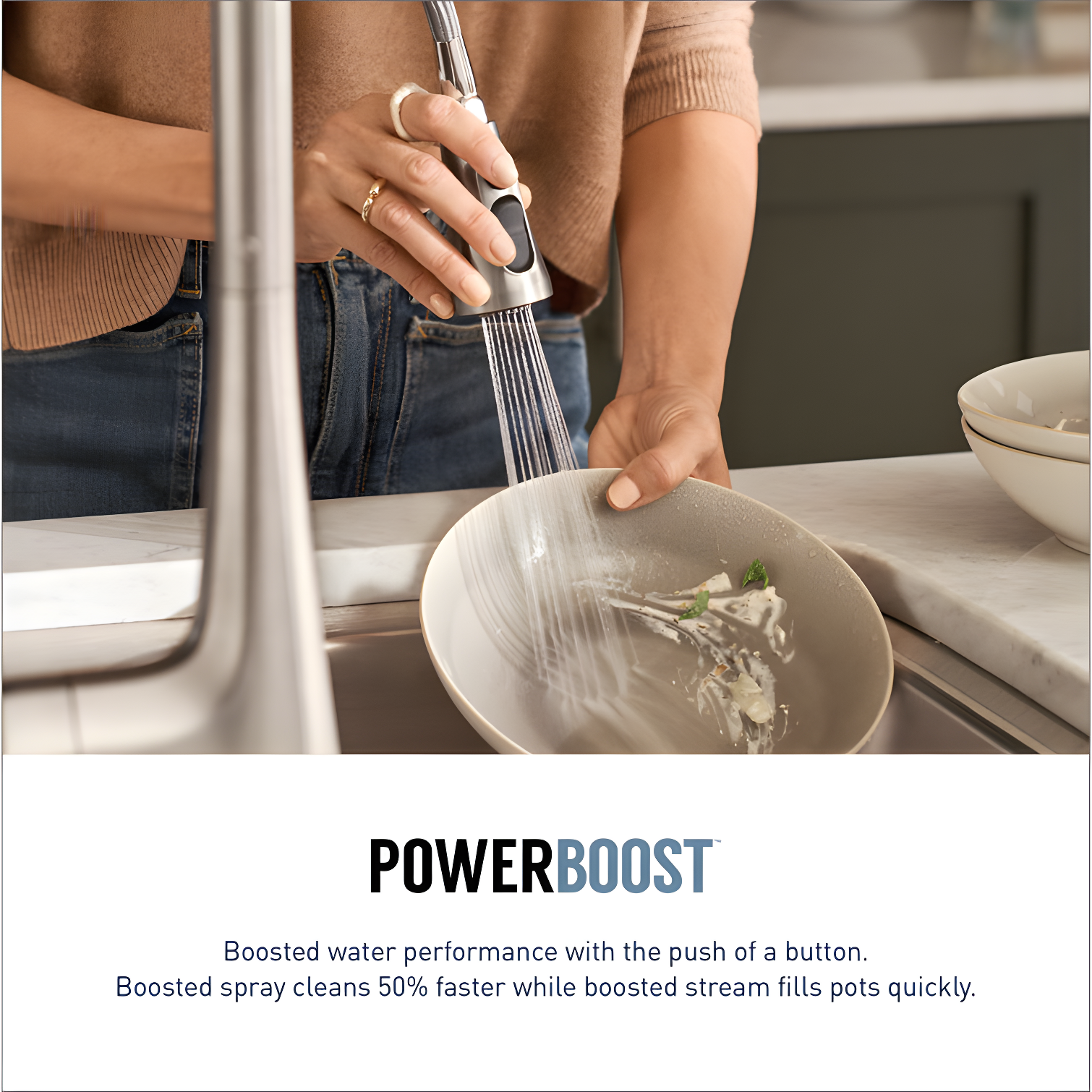 Moen MOEN Brantford Single-Handle Pull-Down Sprayer Kitchen Faucet with Reflex and Power Boost in Oil Rubbed Bronze 7185ORB