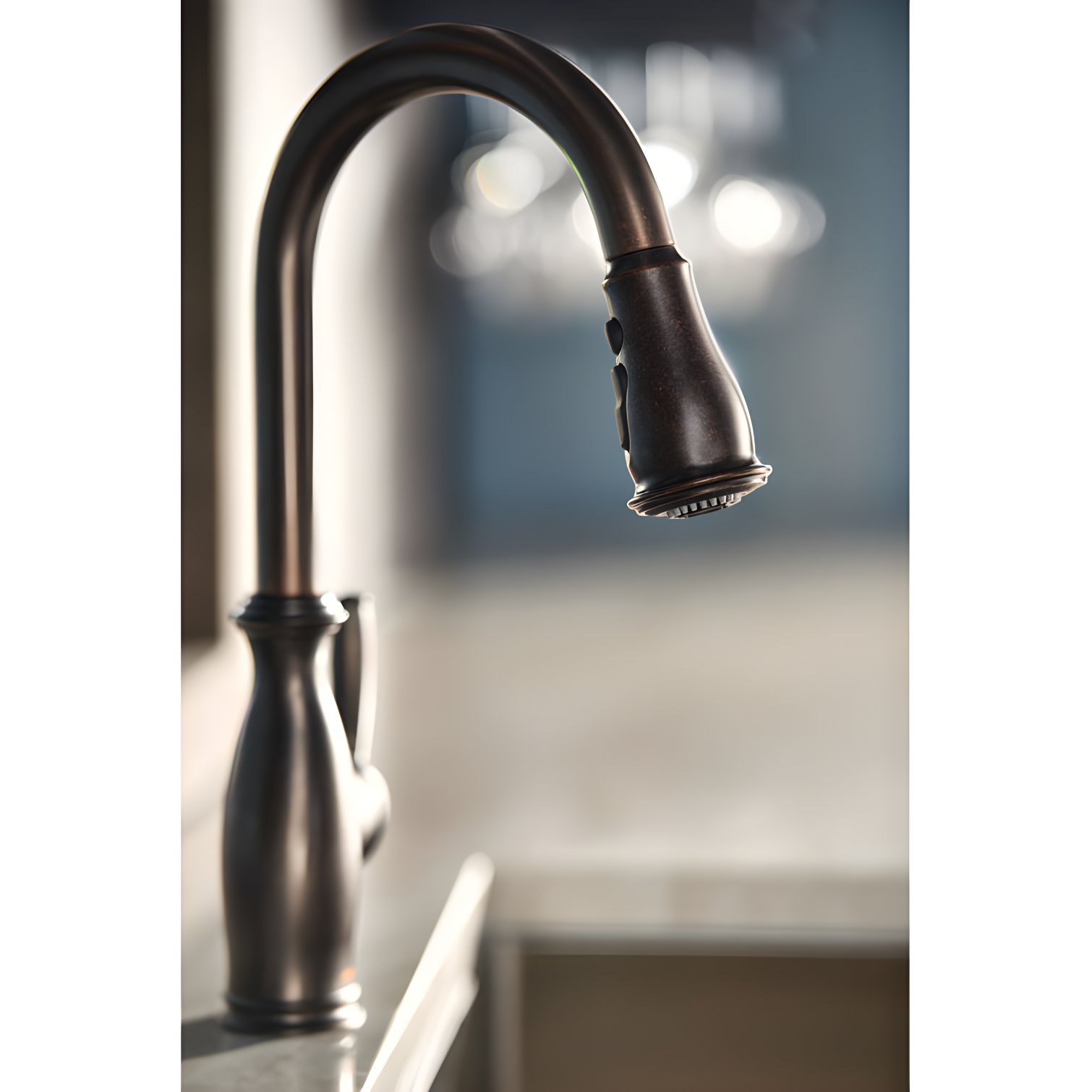 Moen MOEN Brantford Single-Handle Pull-Down Sprayer Kitchen Faucet with Reflex and Power Boost in Oil Rubbed Bronze 7185ORB