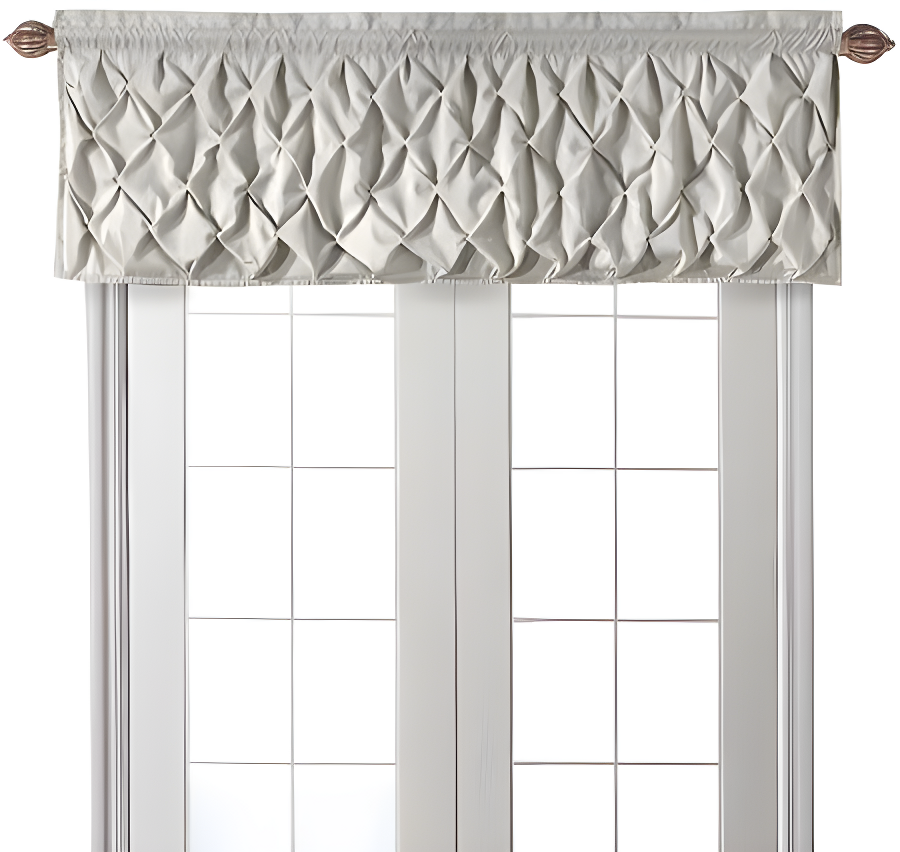 Carmen Solid Pintuck Curtain Valance, 60" x 20"