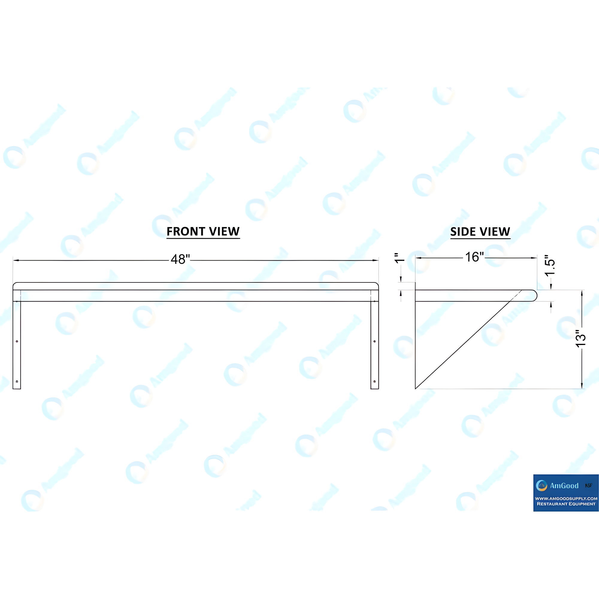 Amgood Utility Metal Wall Shelf.
