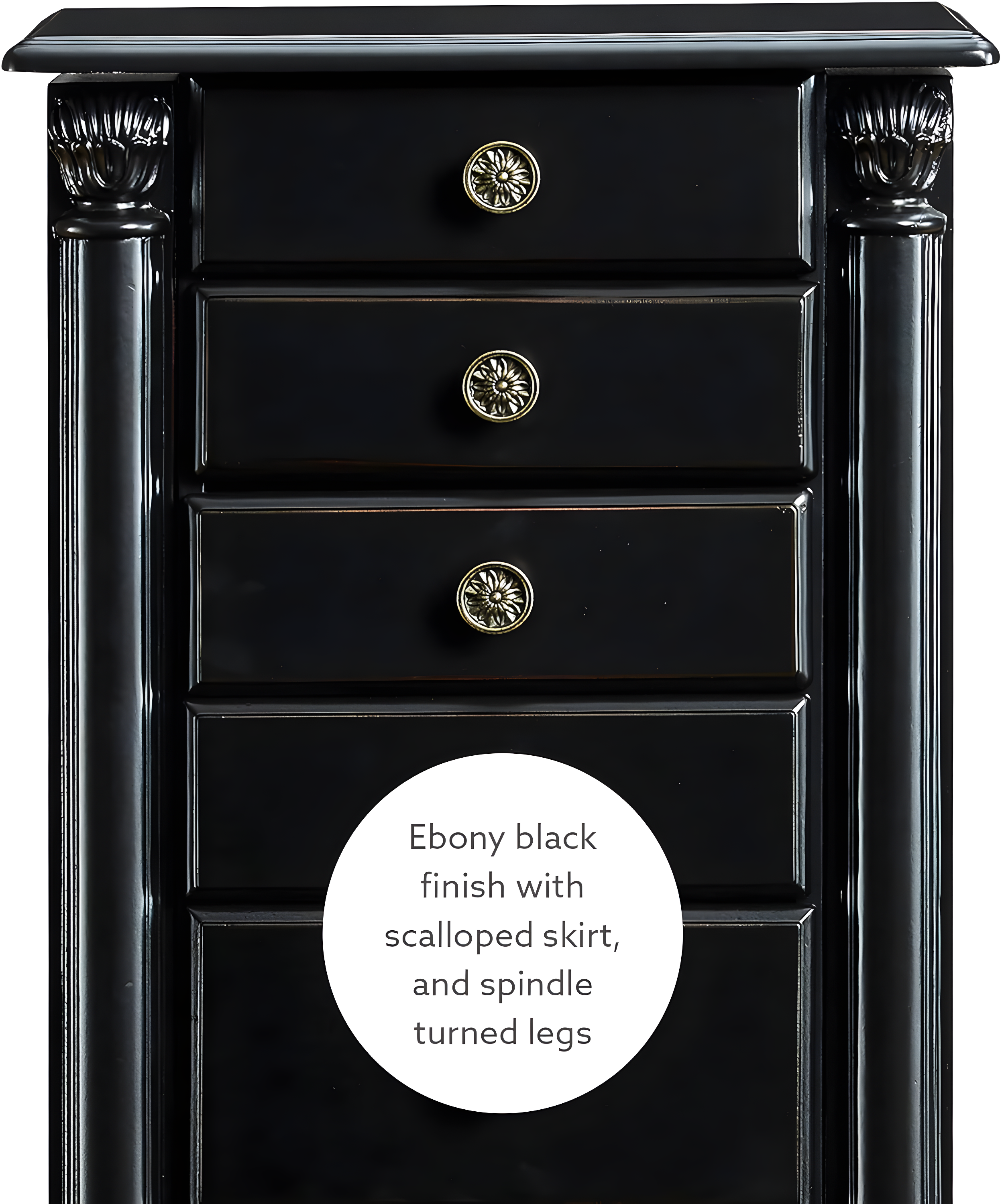 Powell Traditional Ebony Jewelry Armoire