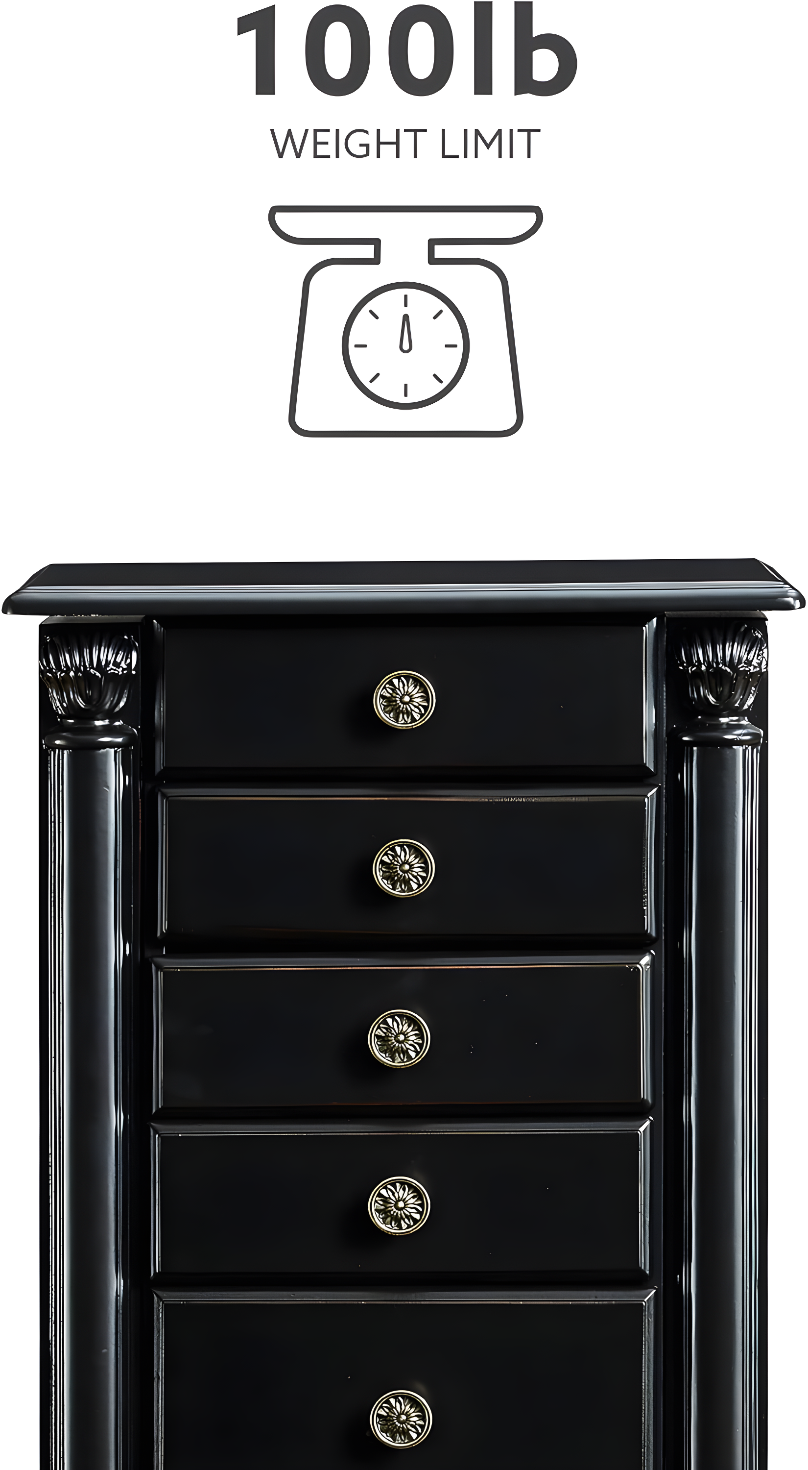 Powell Traditional Ebony Jewelry Armoire
