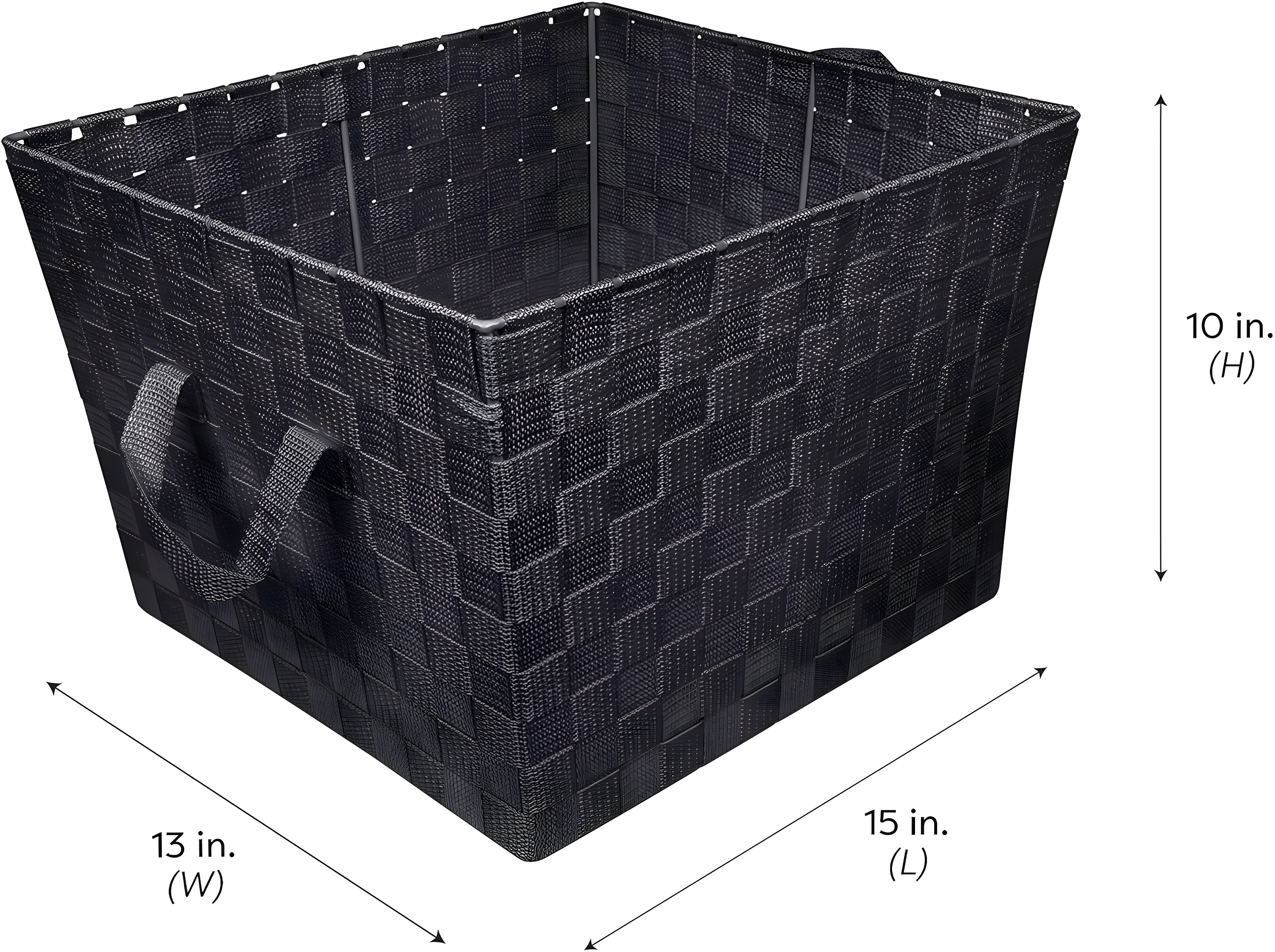 Simplify Large Woven Fabric Storage Basket in Black
