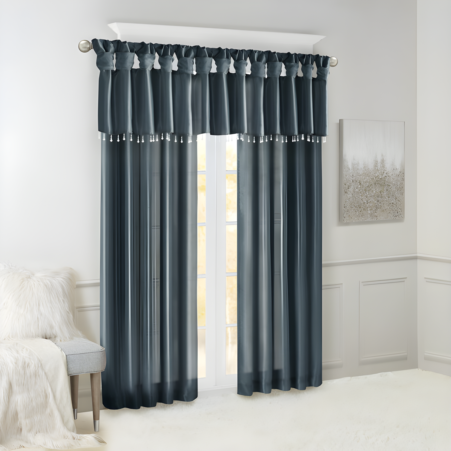 Madison Park Rivau Light-Filtering Single Curtain Panel