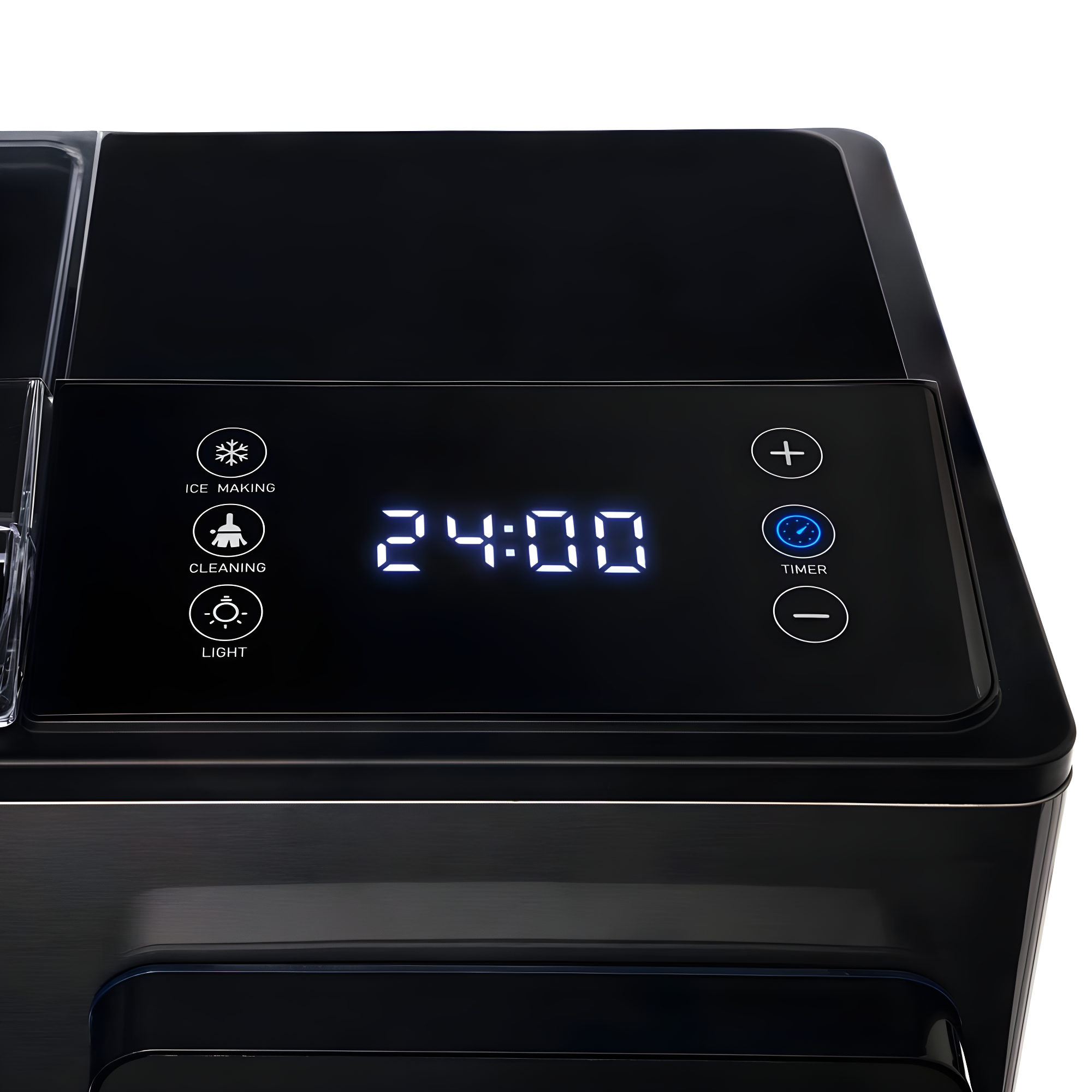 Luma Nugget Countertop Ice Maker, 44 lbs in 24 hours, Black Stainless Steel Ice Machine