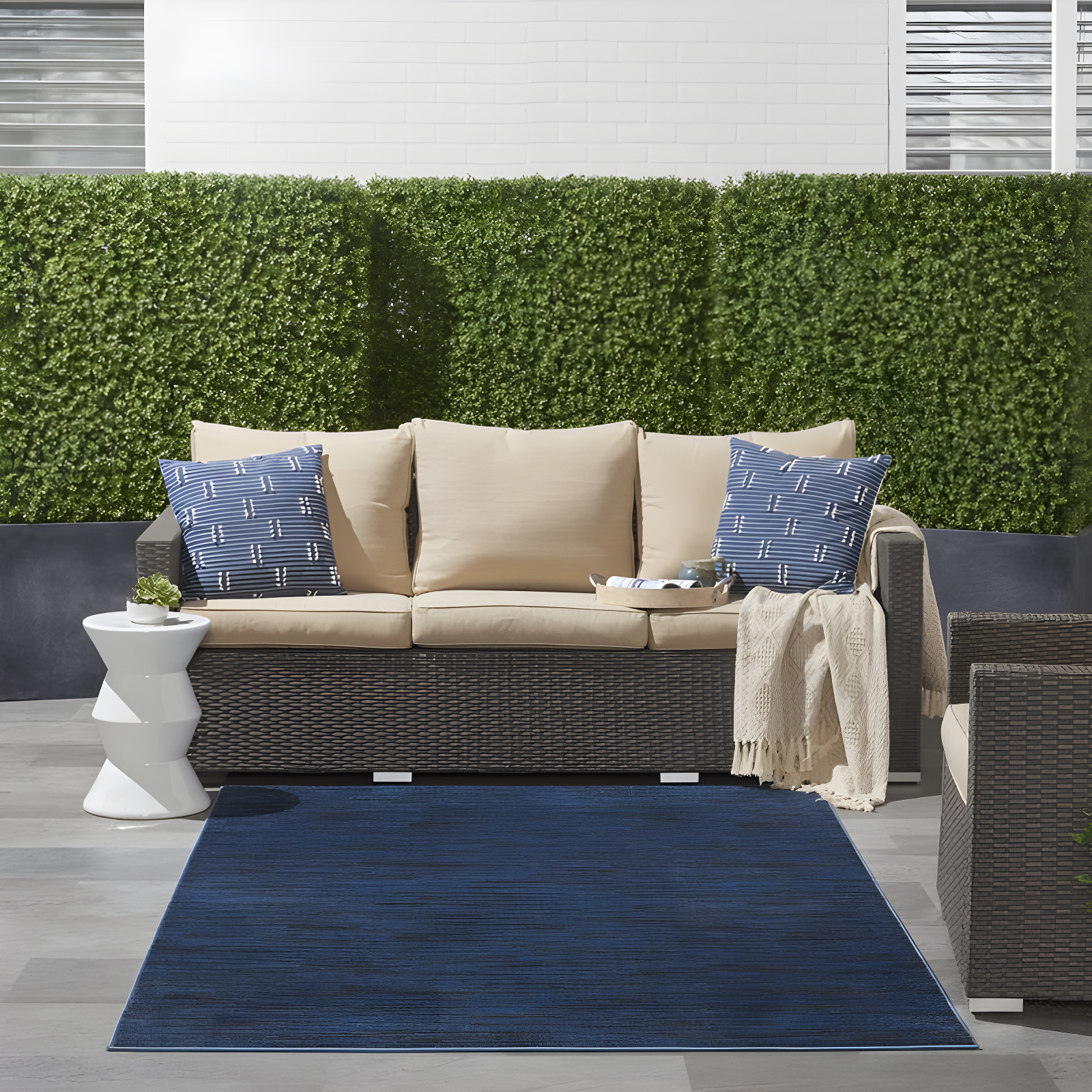 Nourison Nourison Essentials NRE01 Indoor/outdoor Area Rug - Midnight Blue 5' x 7'