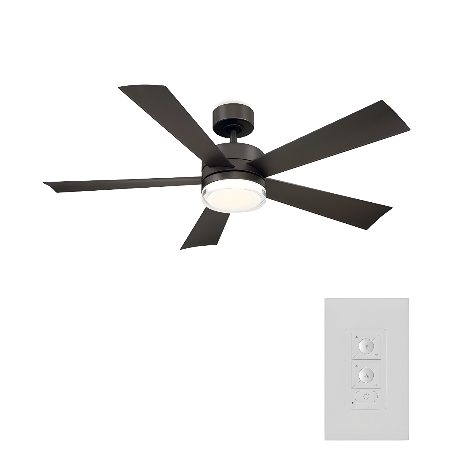 Wynd 5 - Blade Outdoor /Indoor Smart Ceiling Fan with Remote Control and LED Light Kit Included, Works With Alexa and iOS or Android App