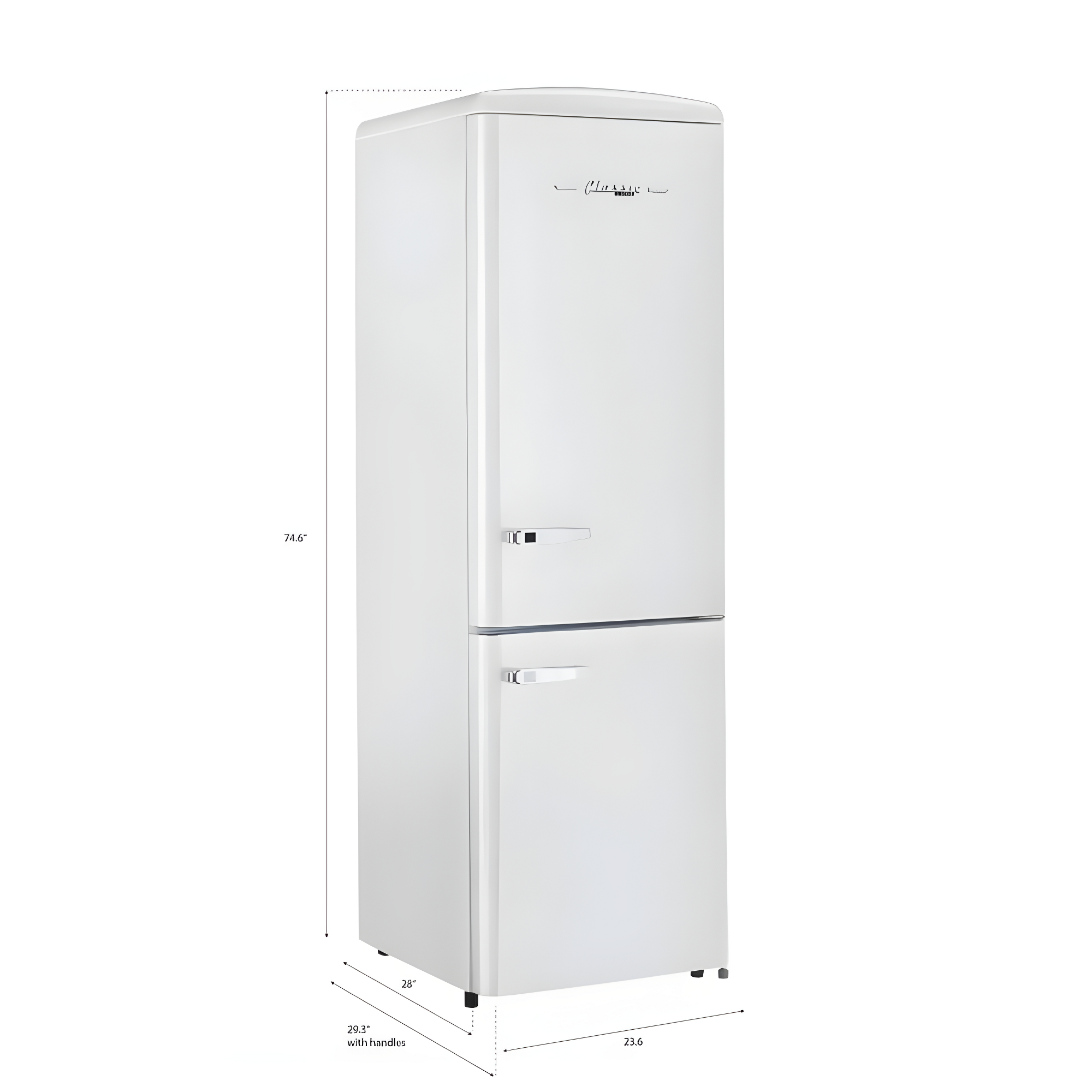 Unique Appliances Classic Retro 23.6" Frost-Free 11.7 cu. ft. Energy Star Certified Bottom Freezer Refrigerator UGP-330L W AC