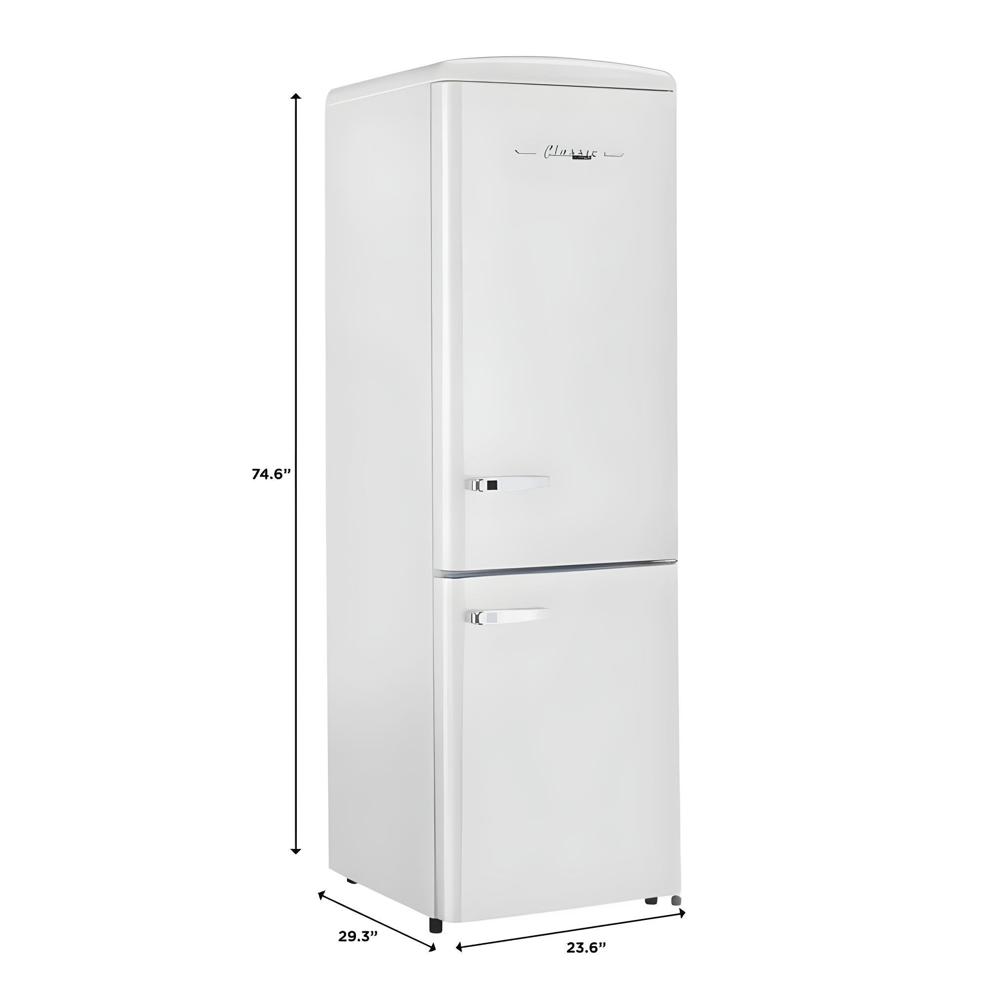 Unique Appliances Classic Retro 23.6" Frost-Free 11.7 cu. ft. Energy Star Certified Bottom Freezer Refrigerator UGP-330L W AC