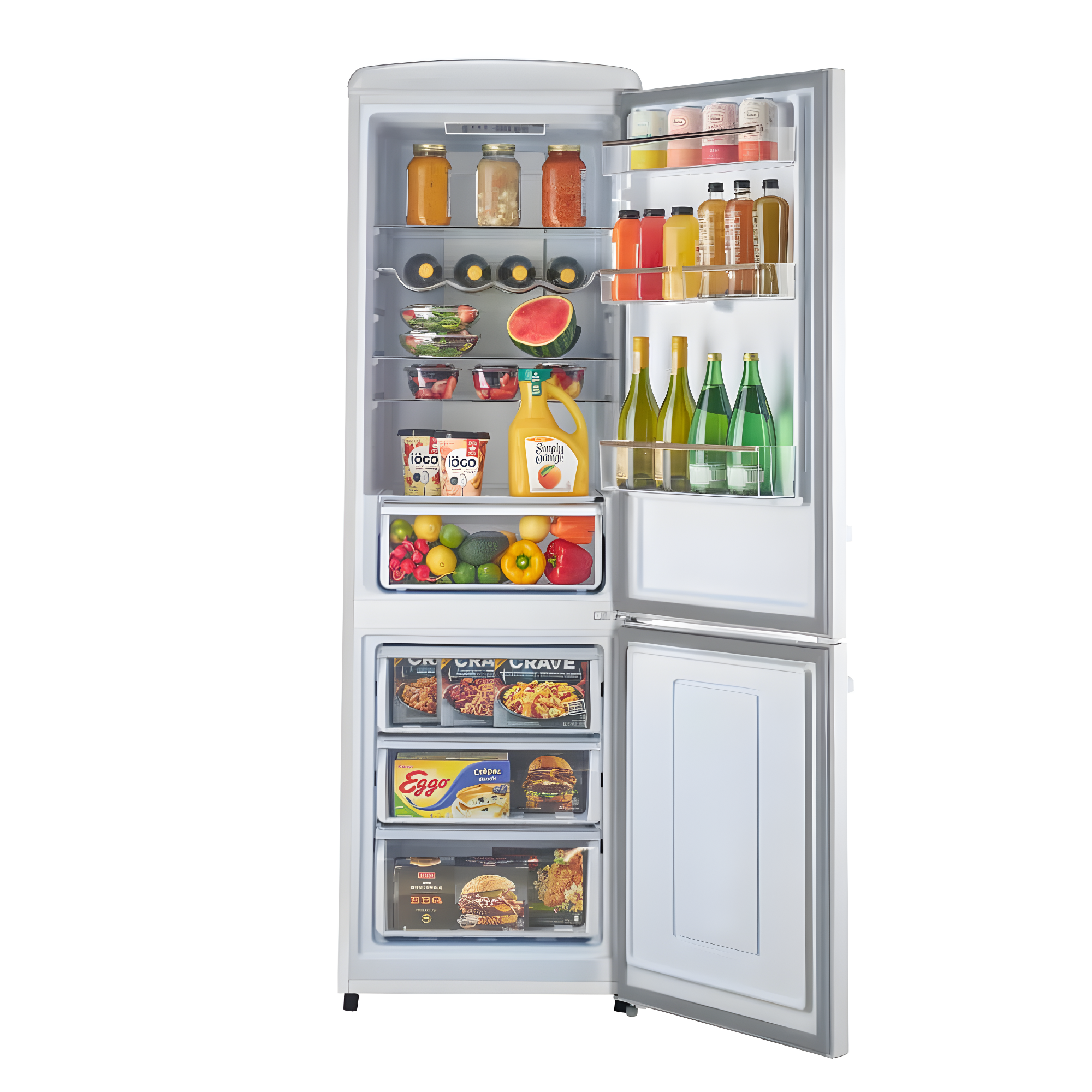 Unique Appliances Classic Retro 23.6" Frost-Free 11.7 cu. ft. Energy Star Certified Bottom Freezer Refrigerator UGP-330L W AC