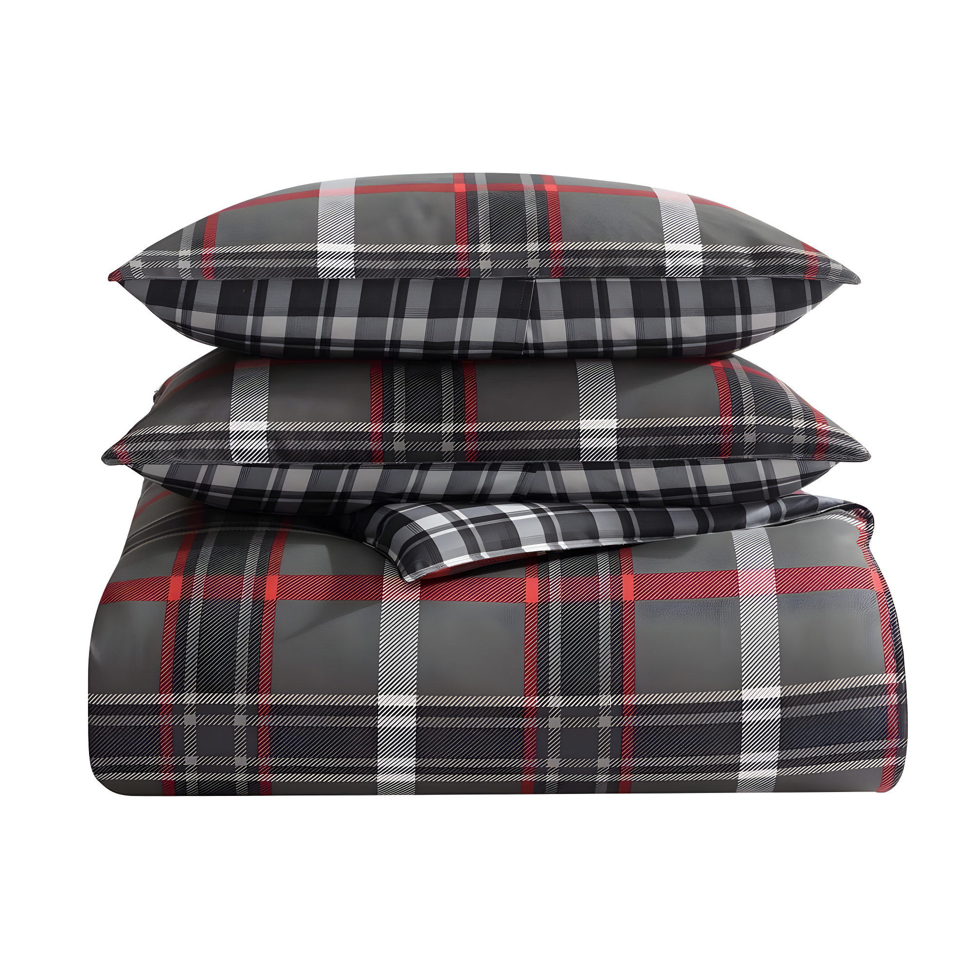 Eddie Bauer Eddie Bauer Willow Plaid Reversible Grey Duvet Cover Set