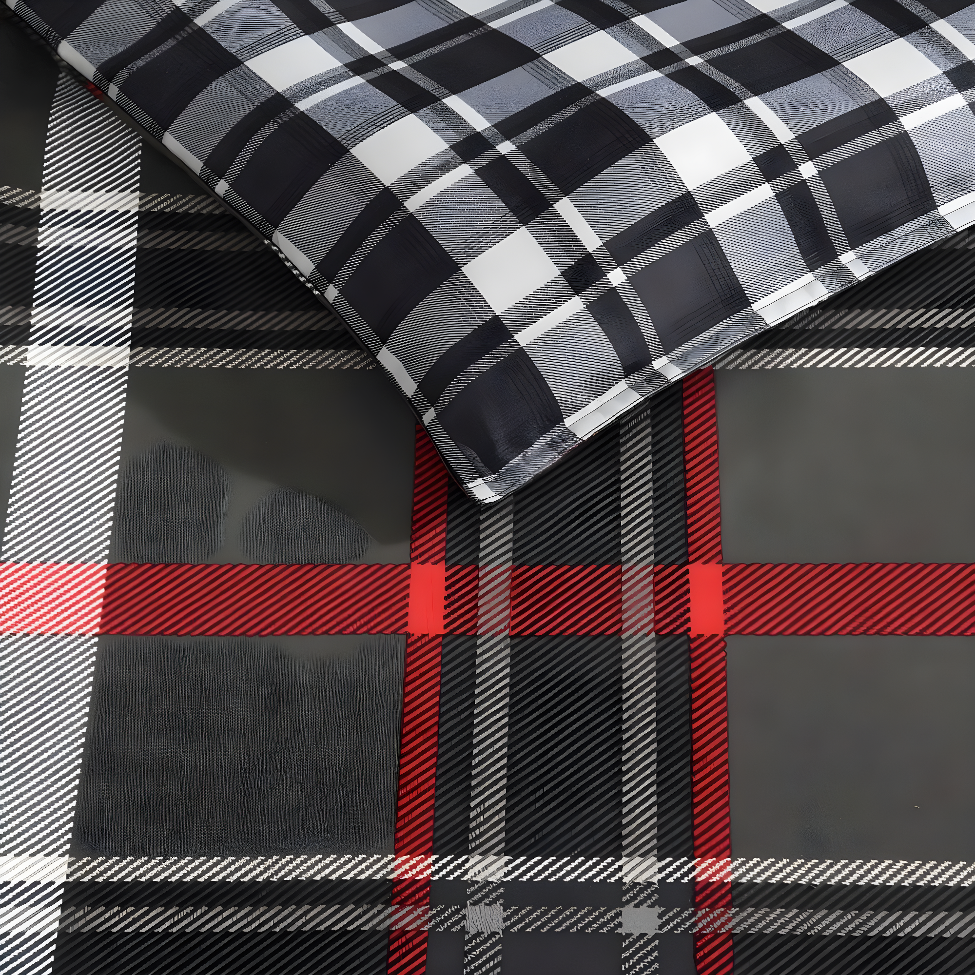 Eddie Bauer Eddie Bauer Willow Plaid Reversible Grey Duvet Cover Set