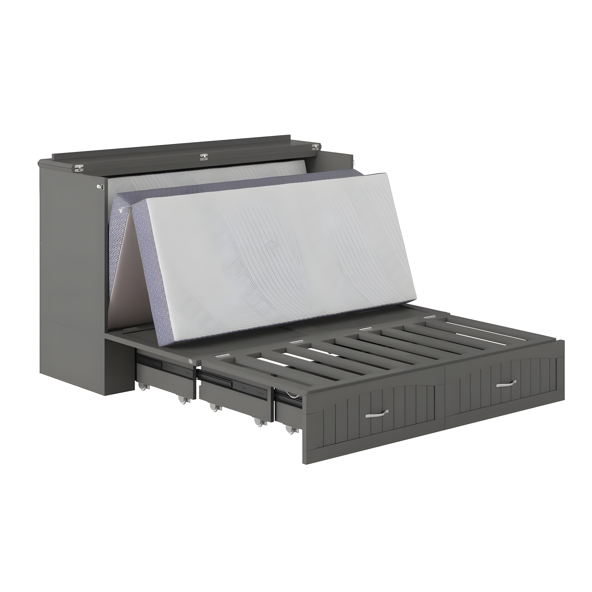 Southampton Murphy Bed Chest Queen Grey with Charging Station