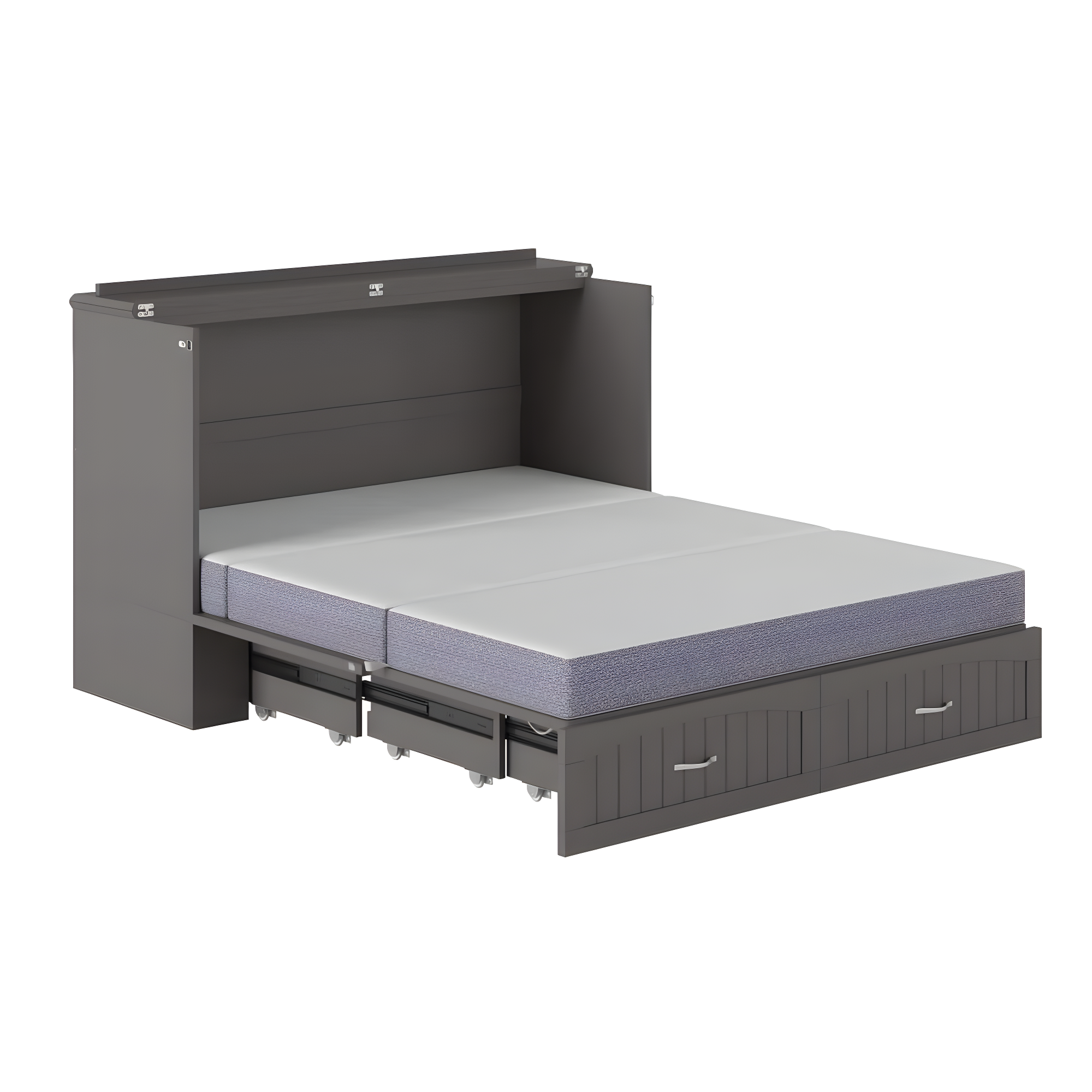 Southampton Murphy Bed Chest Queen Grey with Charging Station
