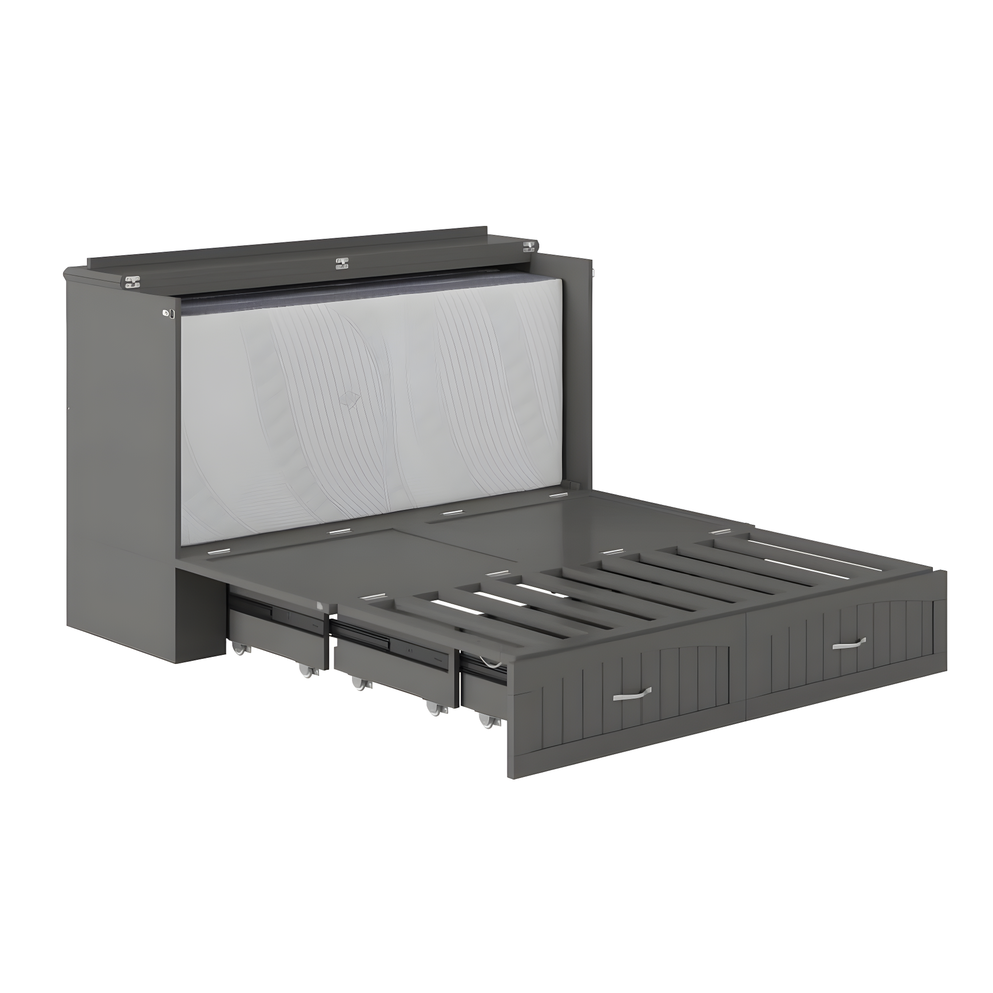 Southampton Murphy Bed Chest Queen Grey with Charging Station