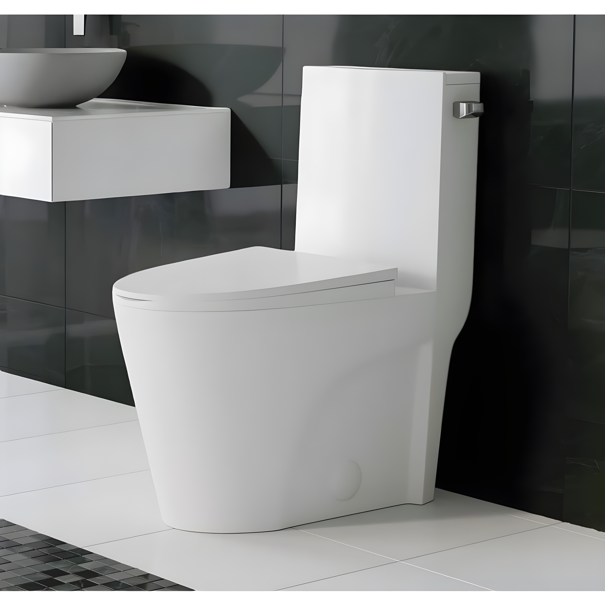 St. Tropez One Piece Elongated Toilet Dual Vortex Flush 1.28 gpf
