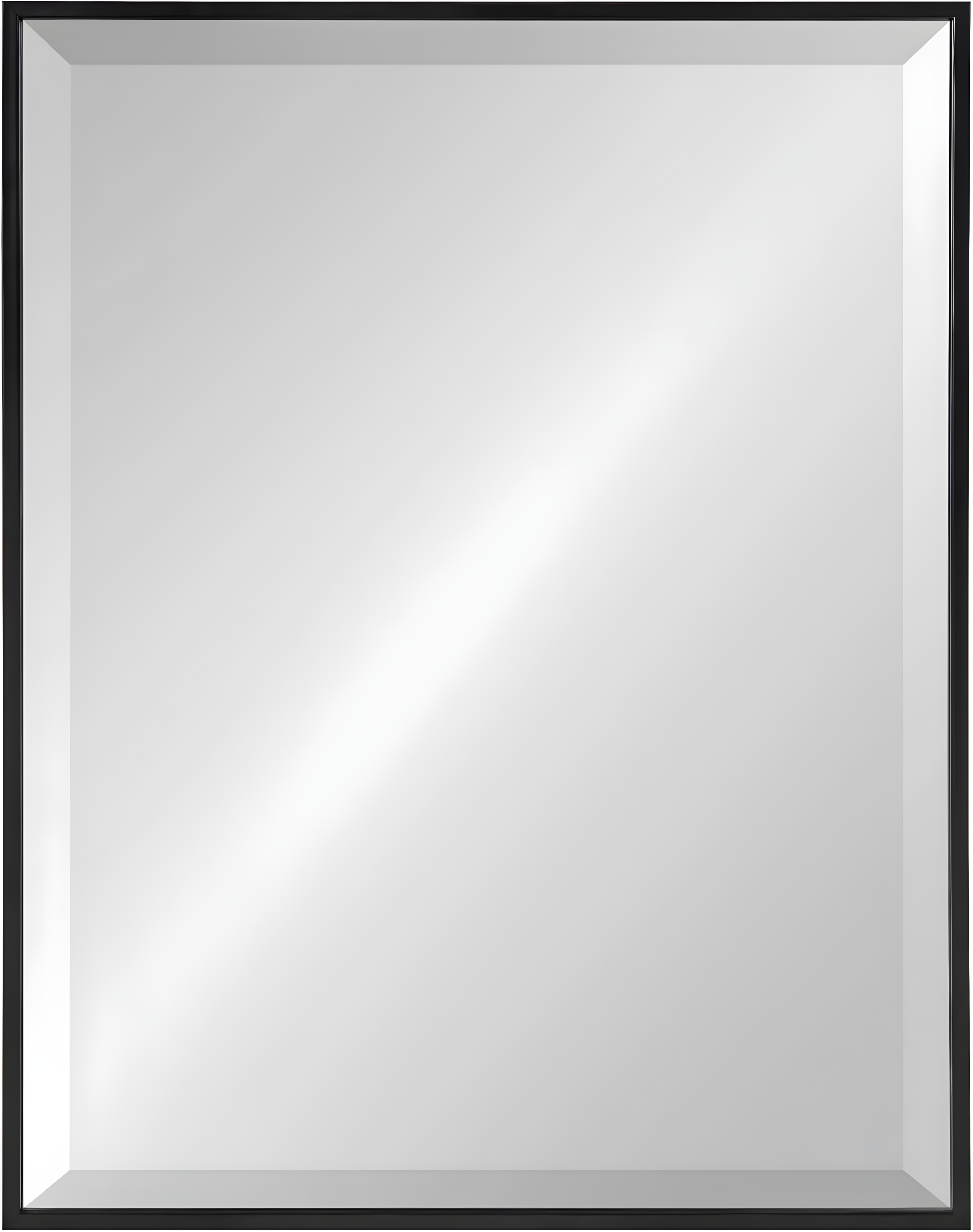 18.7" x 24.7" Rhodes Rectangle Wall Mirror Black - Kate & Laurel All Things Decor: Beveled, Plastic Frame, Easy to Hang