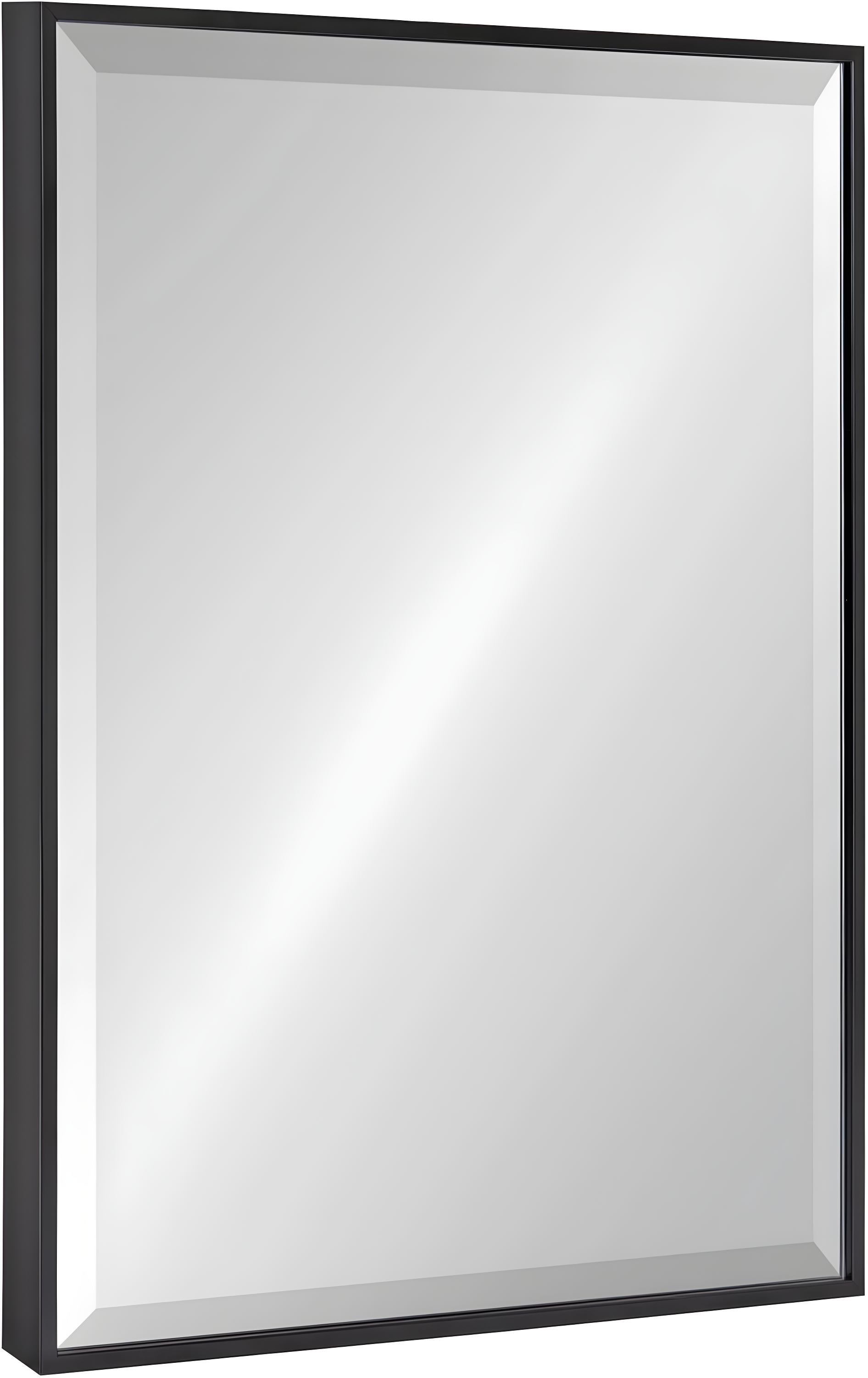 18.7" x 24.7" Rhodes Rectangle Wall Mirror Black - Kate & Laurel All Things Decor: Beveled, Plastic Frame, Easy to Hang