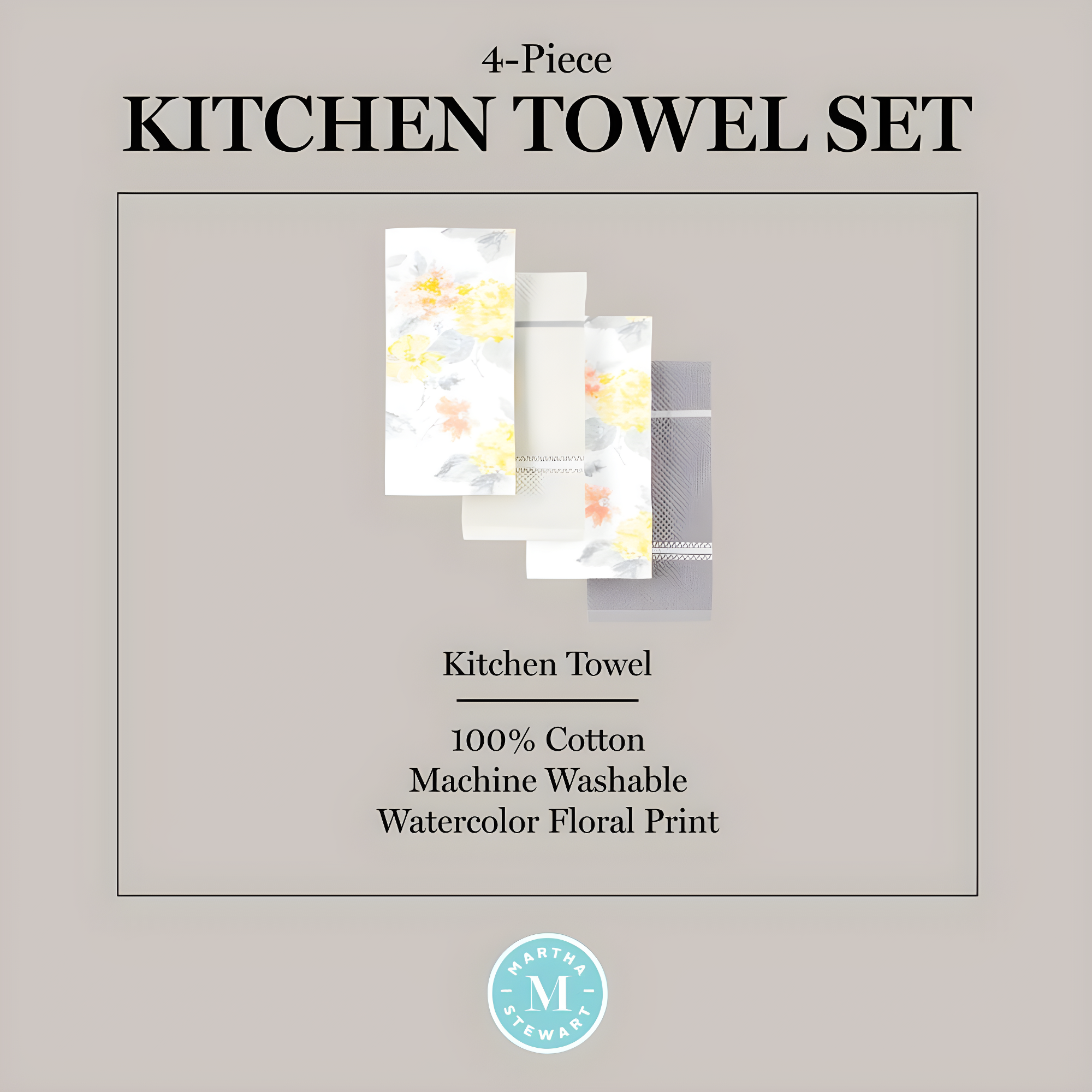 Martha Stewart Martha Stewart Amber Floral Kitchen Towel Set 4-Pack