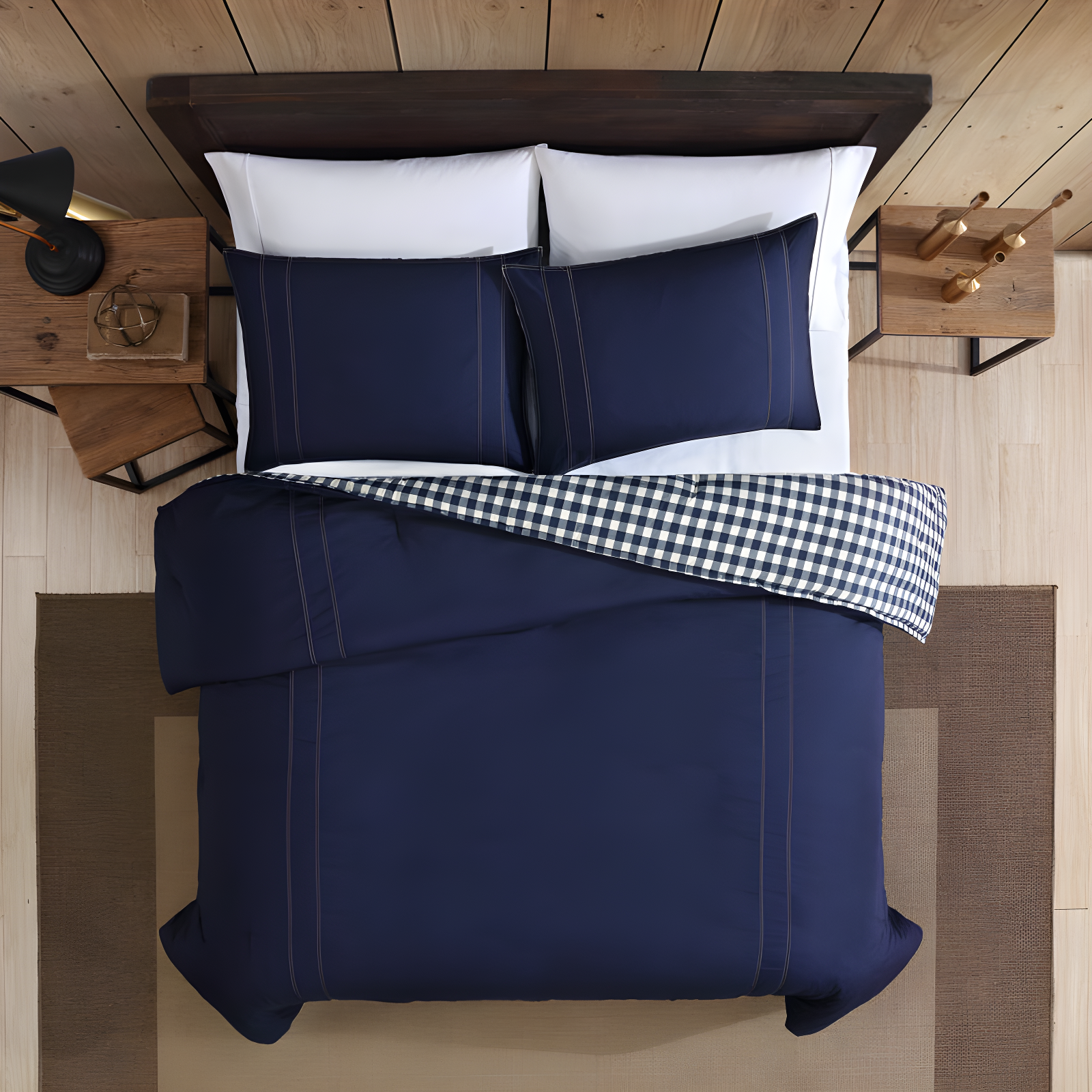 Eddie Bauer Eddie Bauer Kingston Navy Cotton Reversible Comforter Set
